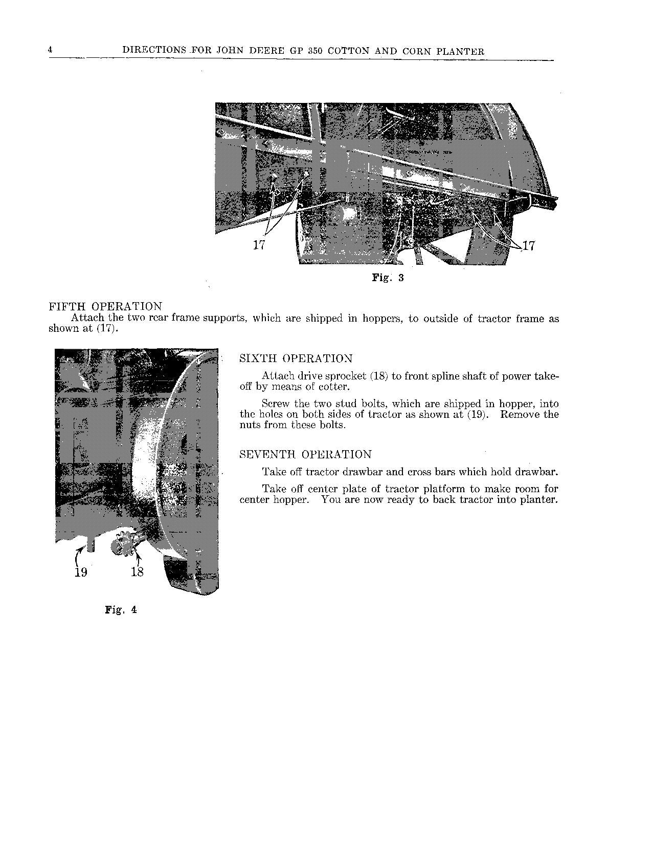 JOHN DEERE GP350 PLANTER OPERATORS MANUAL