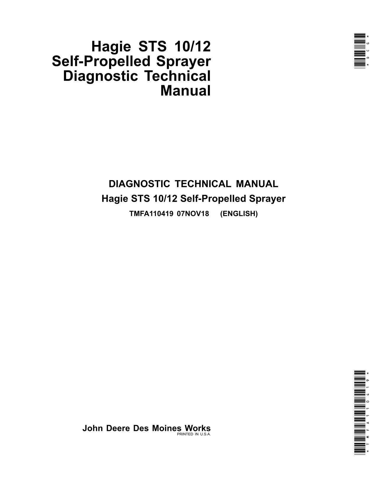 JOHN DEERE STS10 STS12 SPRÜHGERÄT DIAGNOSE-SERVICEHANDBUCH TMFA110419