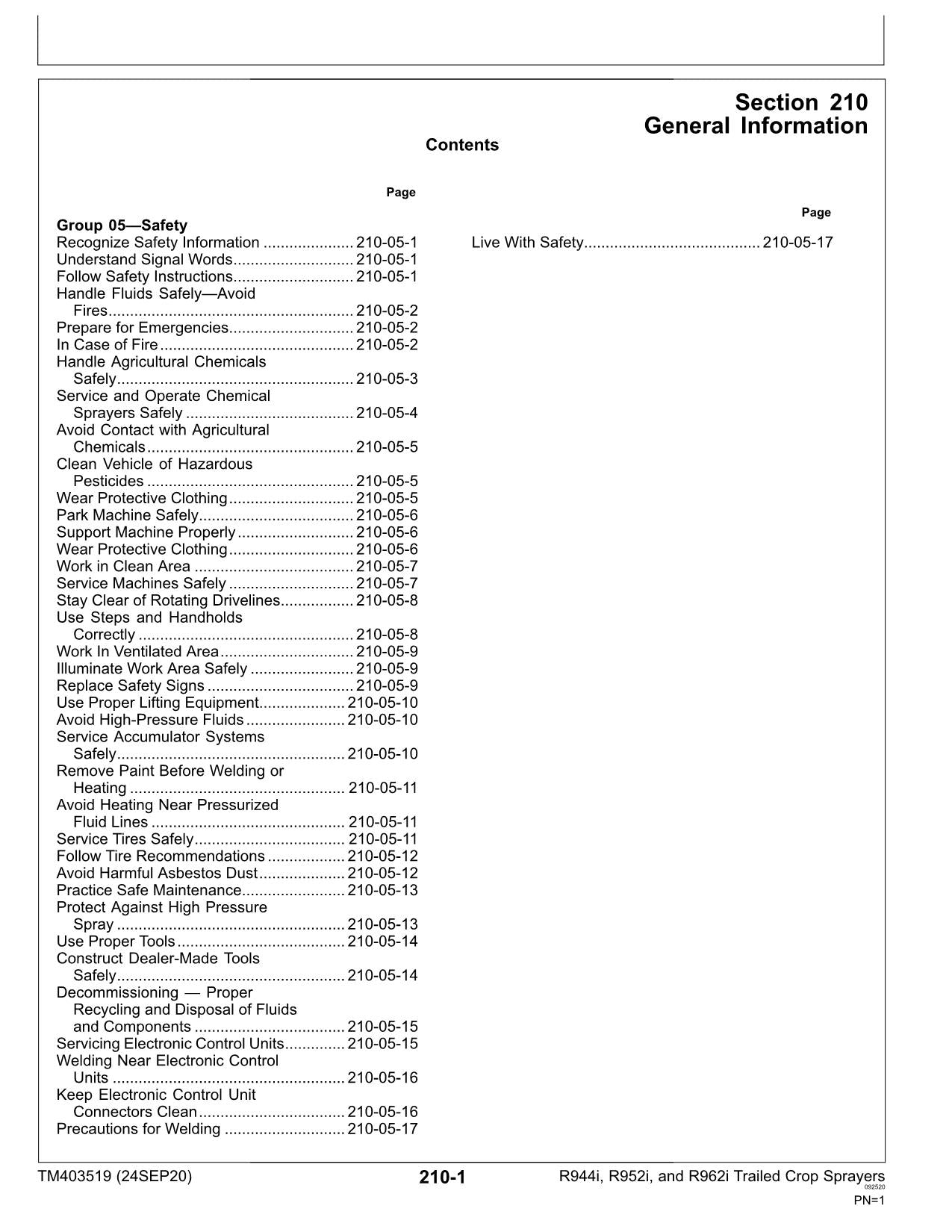 JOHN DEERE R962i R952i R944i SPRÜHGERÄT DIAGNOSE-SERVICEHANDBUCH