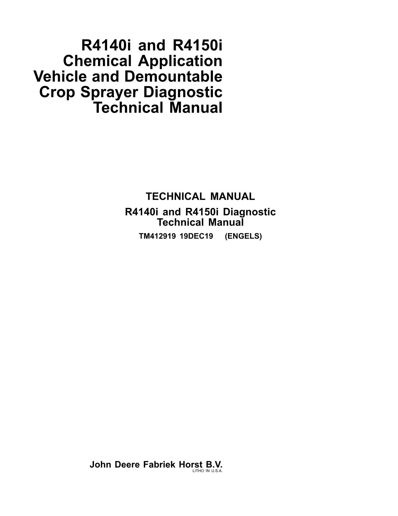 JOHN DEERE R4140i R4150i SPRAYER DIAGNOSTIC SERVICE MANUAL