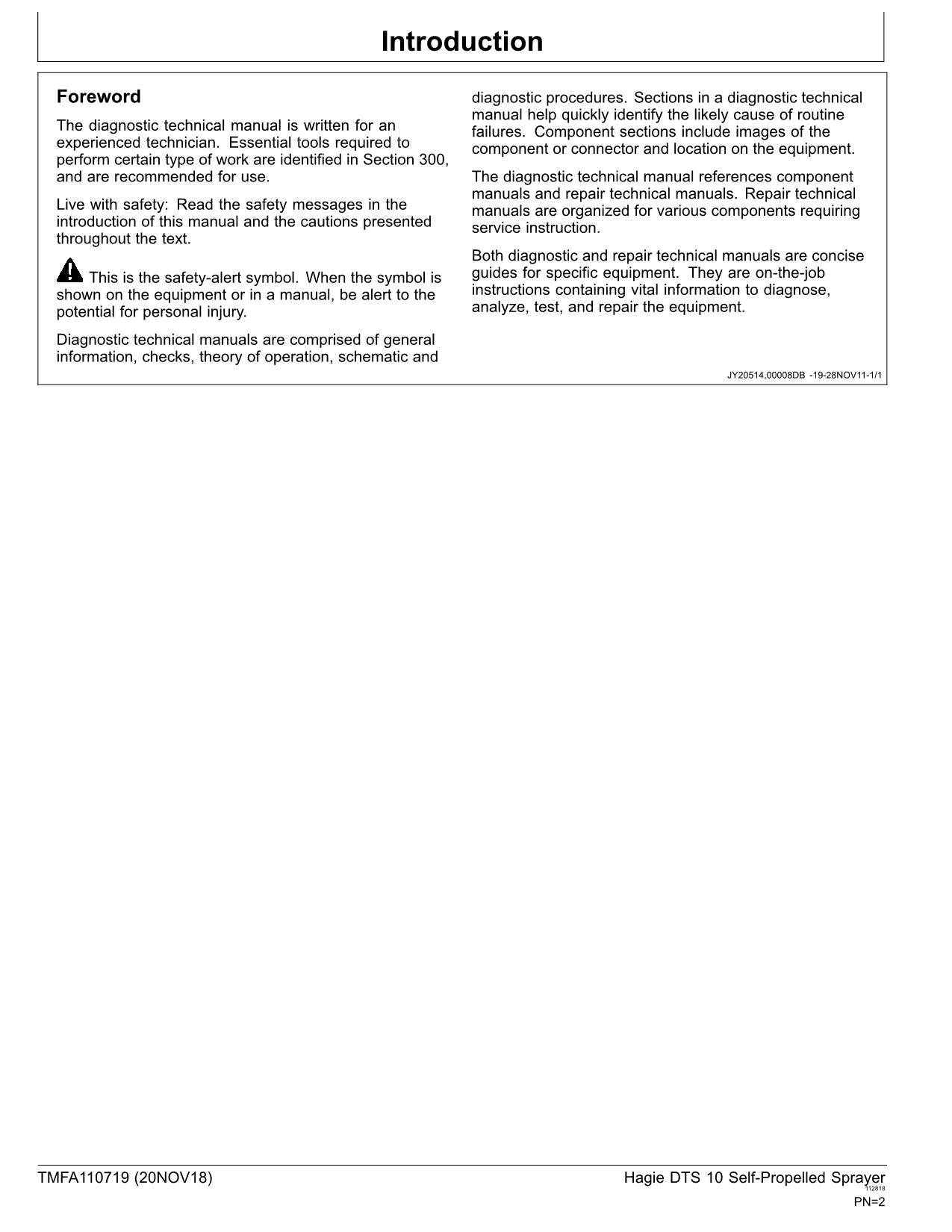 JOHN DEERE DTS10 SPRÜHGERÄT DIAGNOSE-SERVICEHANDBUCH TMFA110719