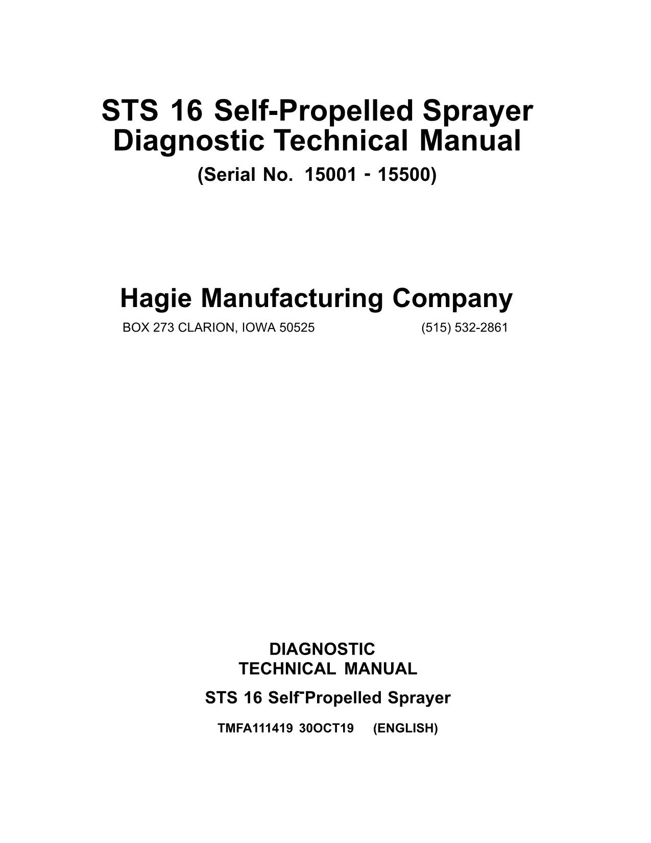 JOHN DEERE STS16 SPRÜHGERÄT DIAGNOSE-SERVICEHANDBUCH TMFA111419