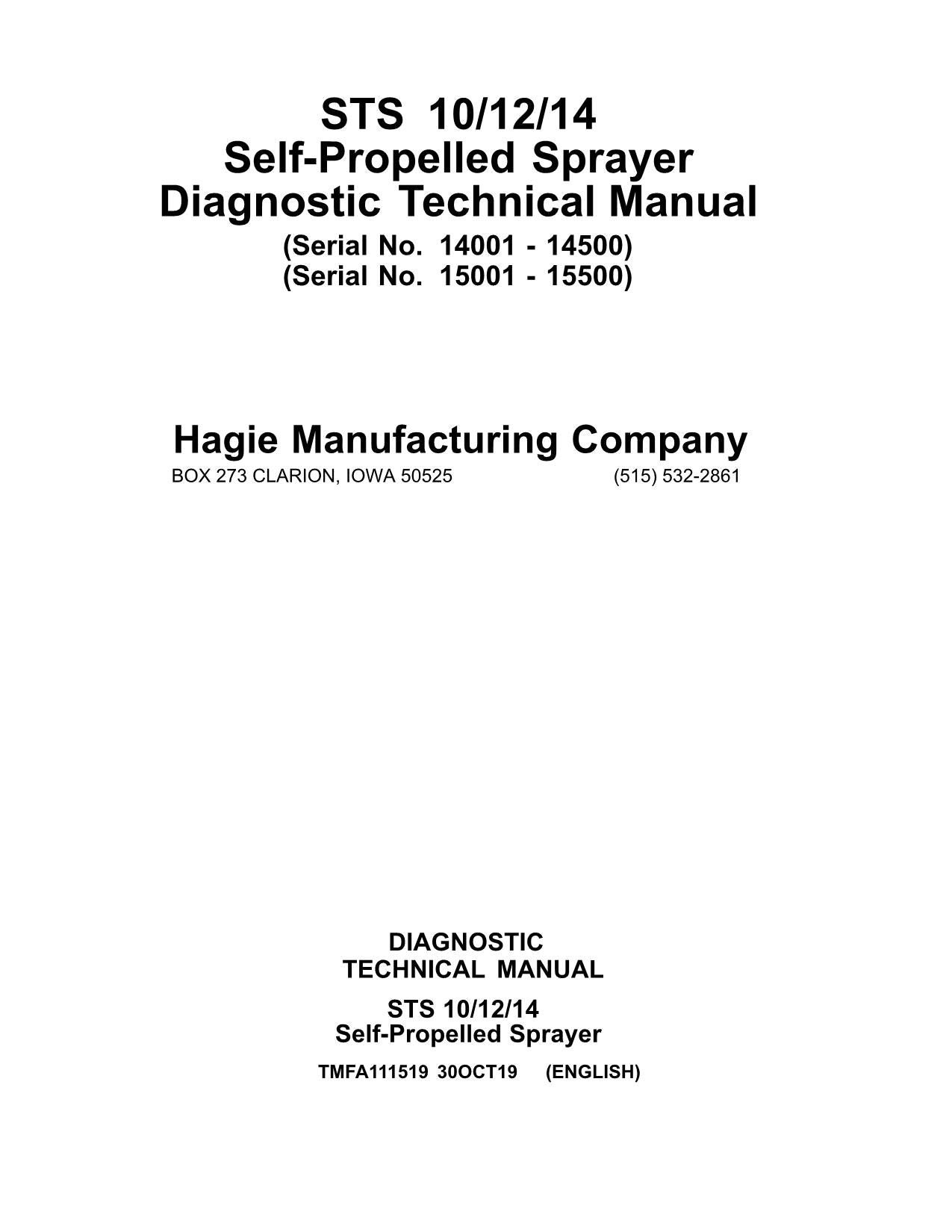 JOHN DEERE STS10 STS12 STS14 SPRAYER DIAGNOSE SERVICEHANDBUCH #2