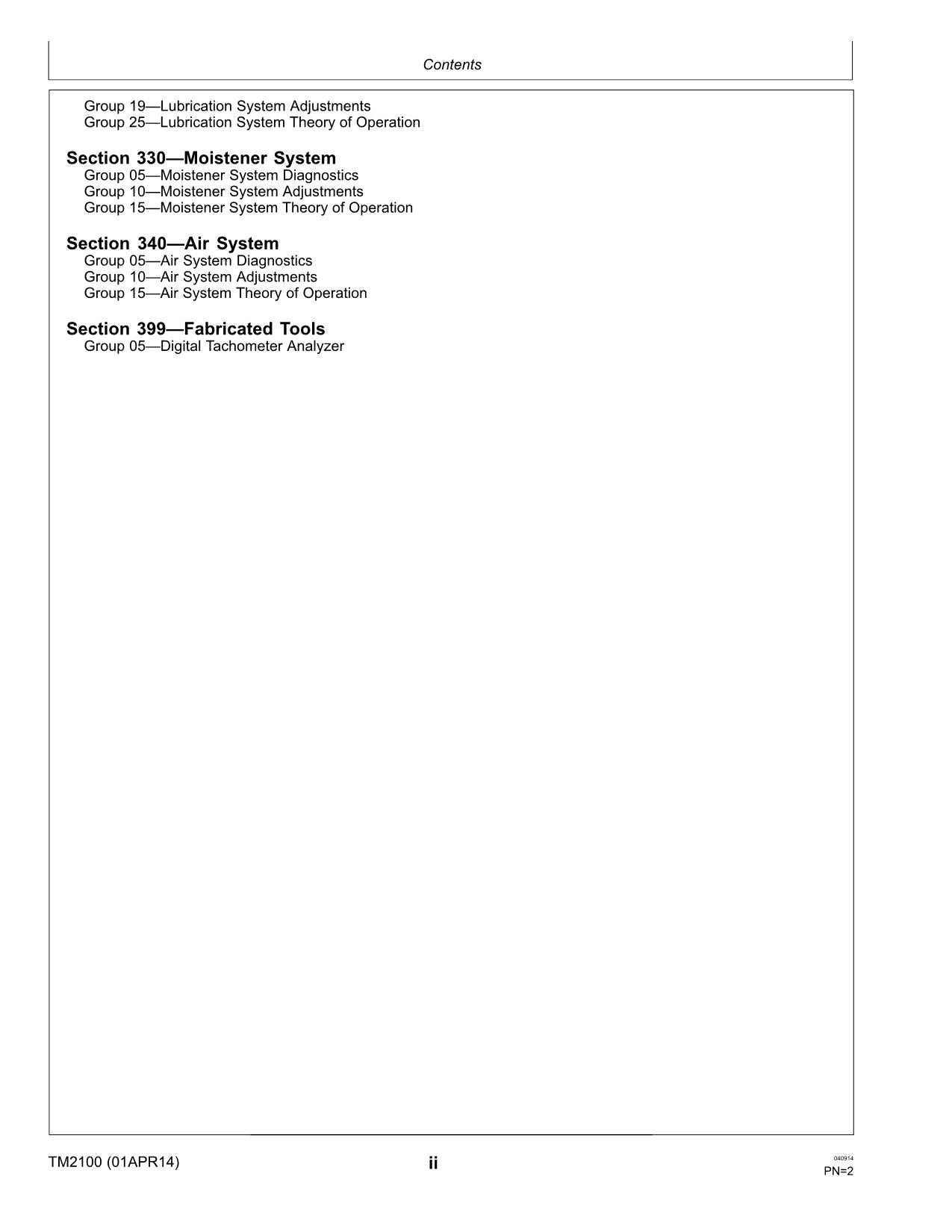 JONH DEERE 9970 BAUMWOLLPFlücker Diagnose-Servicehandbuch TM2100