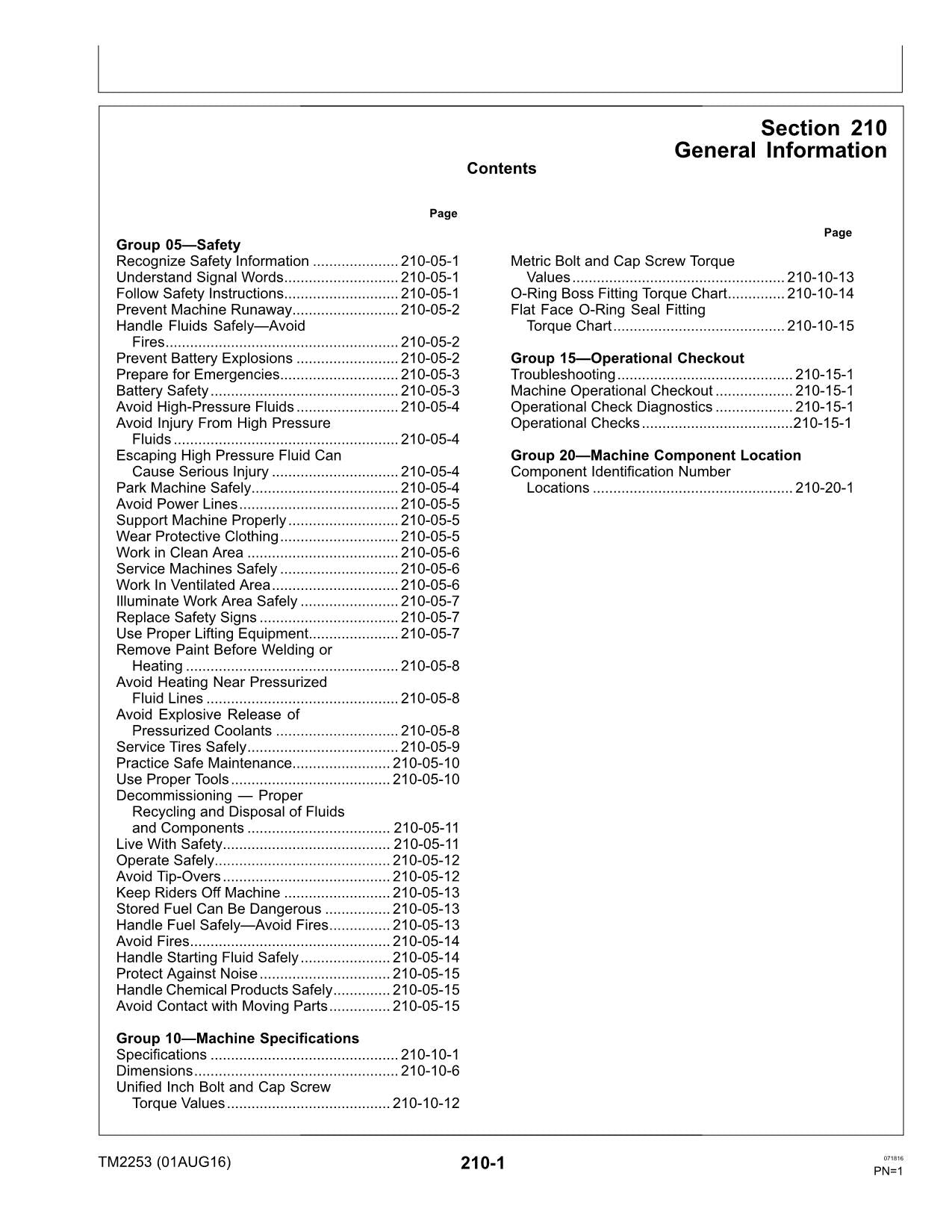 MANUEL D'ENTRETIEN DIAGNOSTIQUE DU CUEILLEUR DE COTON JONH DEERE 9996 TM2253