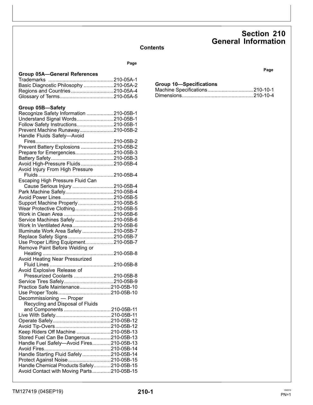 JONH DEERE 9970 BAUMWOLLPFlücker DIAGNOSE SERVICEHANDBUCH TM127419