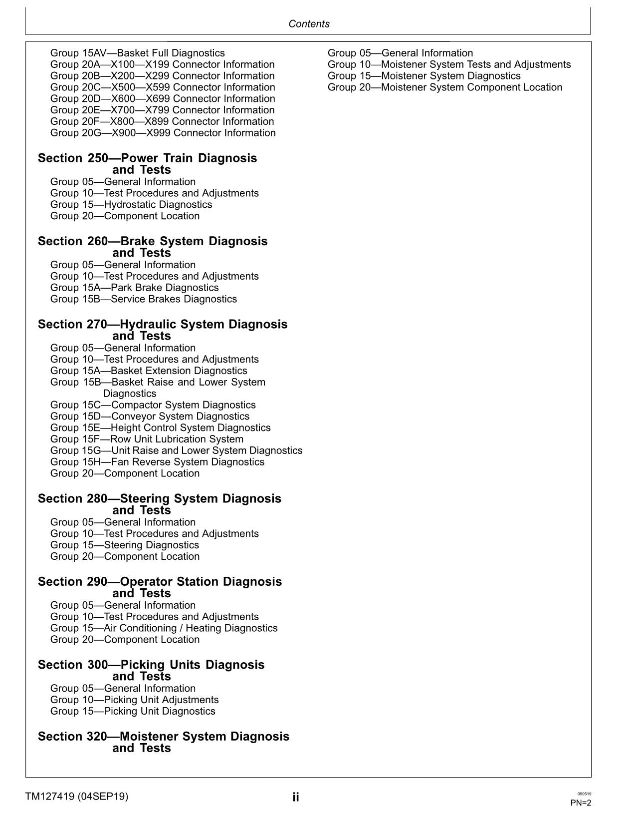 JONH DEERE 9970 BAUMWOLLPFlücker DIAGNOSE SERVICEHANDBUCH TM127419