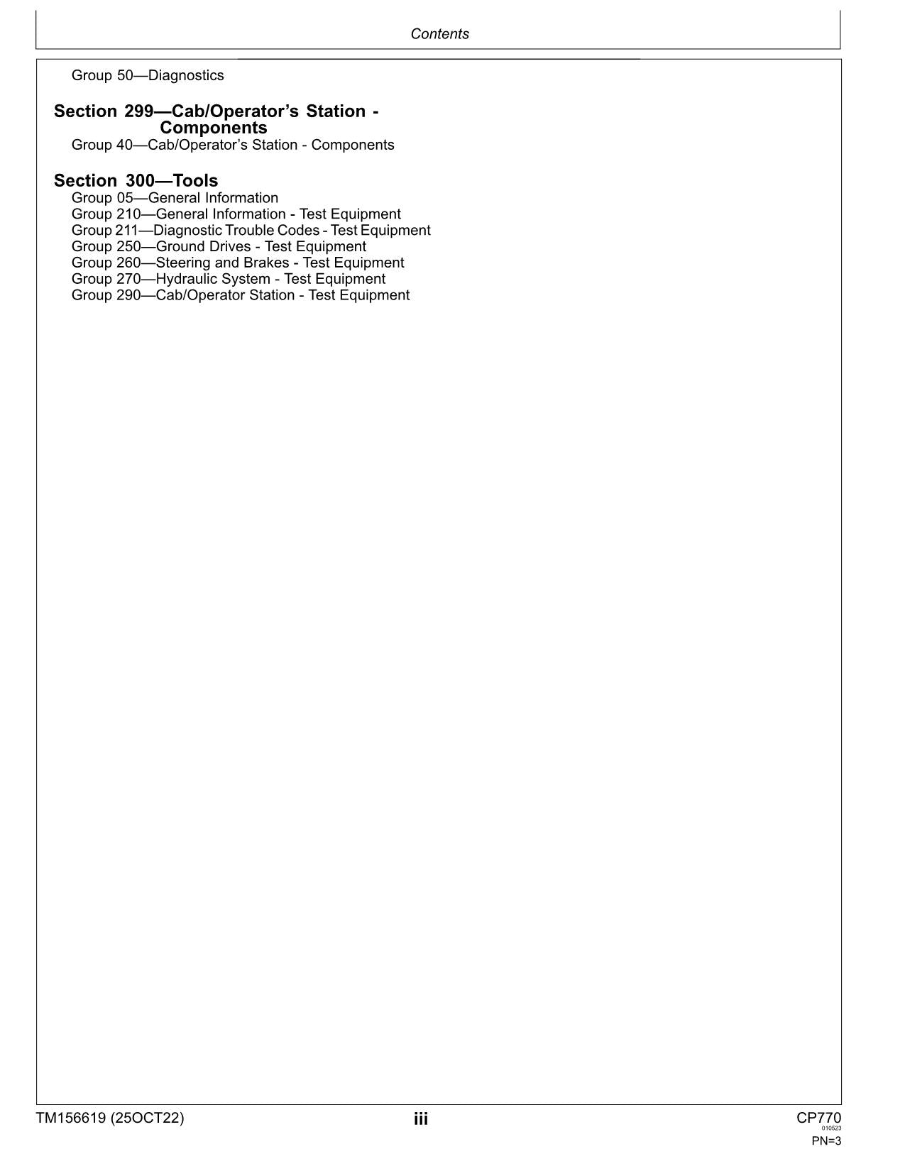 MANUEL D'ENTRETIEN ET DE DIAGNOSTIC DU CUEILLEUR DE COTON JONH DEERE CP770 TM156619