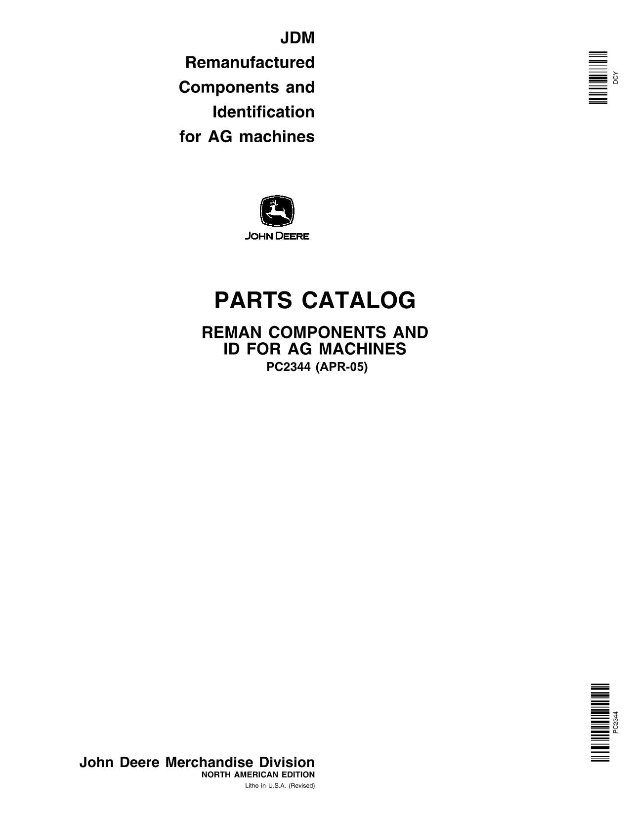 JOHN DEERE REMANUFACTURED KOMPONENTEN IDENTIFIZIERUNG TEILEKATALOGHANDBUCH