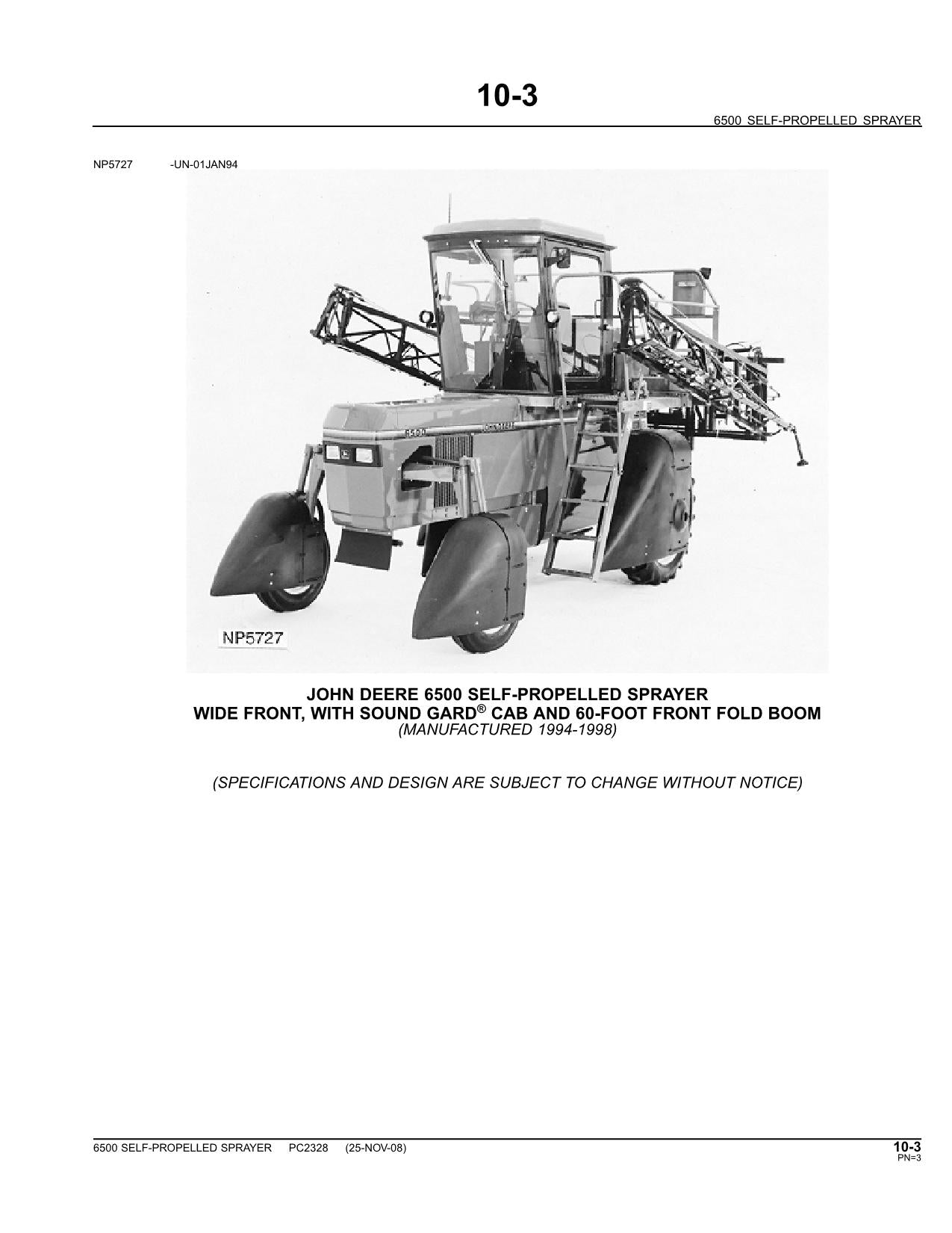 John Deere Sprayer Parts Catalog