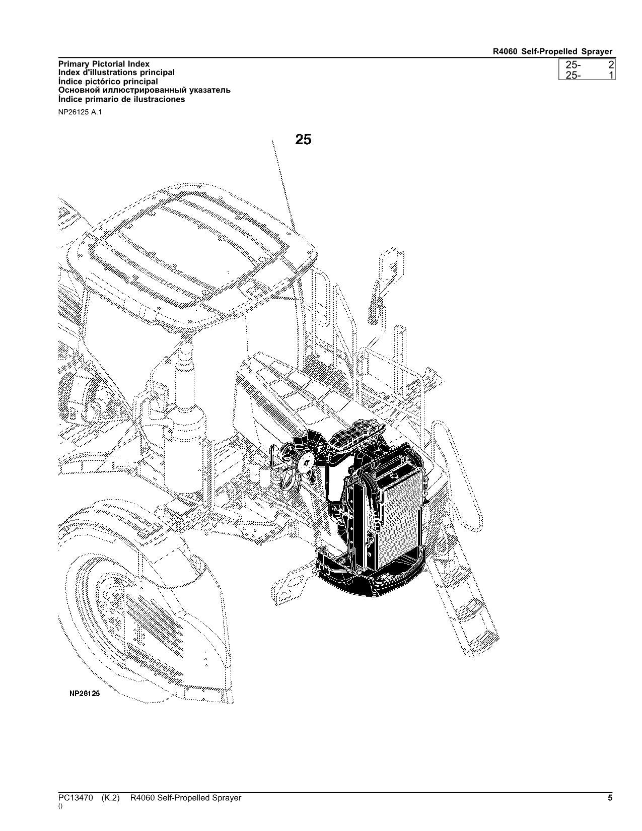 JOHN DEERE R4060 SELBSTFAHRENDES SPRÜHGERÄT - ERSATZTEILKATALOGHANDBUCH