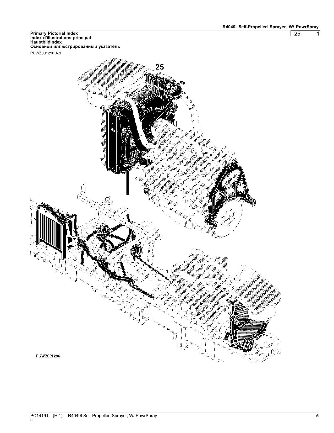 JOHN DEERE R4040I SPRAYER PARTS CATALOG MANUAL PC14191