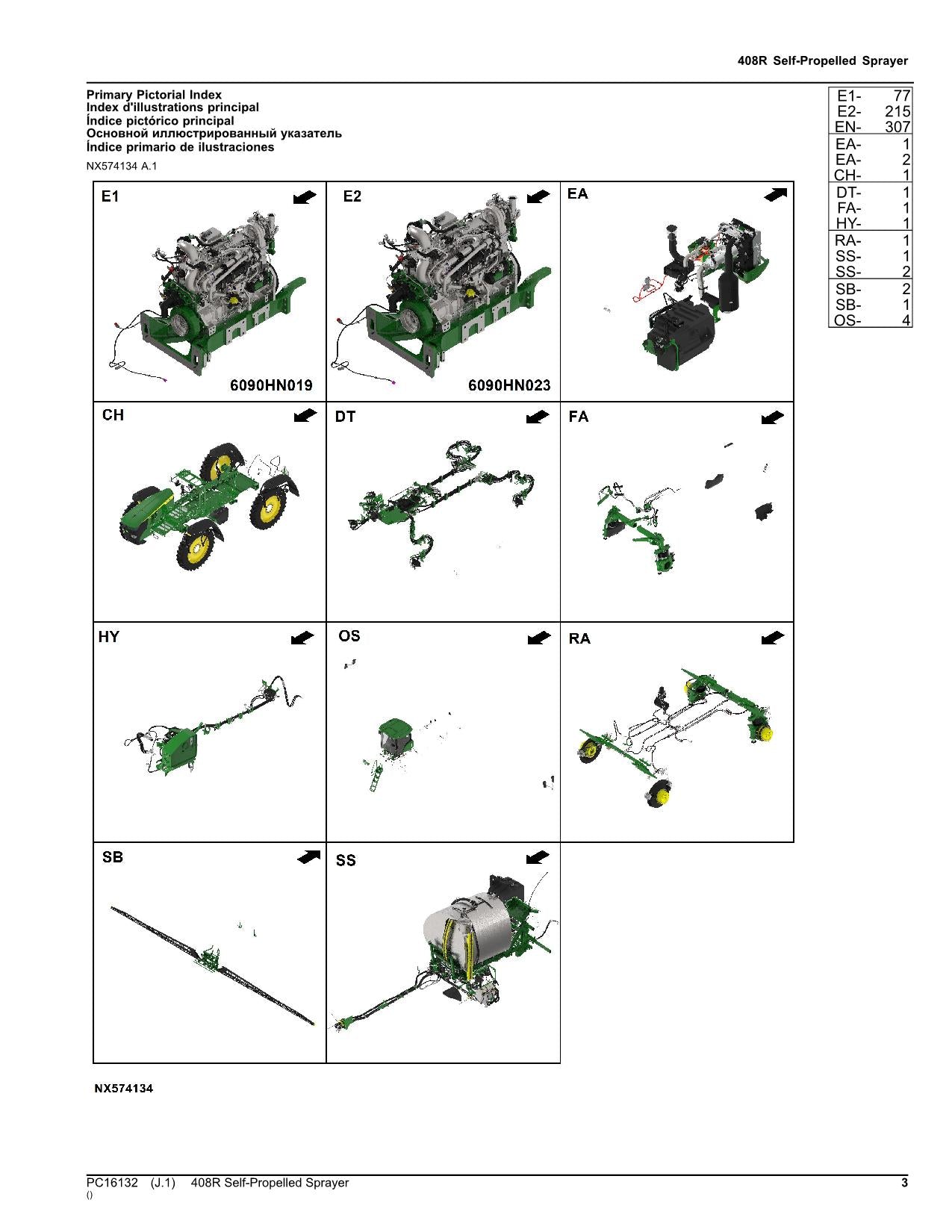 MANUEL DU CATALOGUE DES PIÈCES DU PULVÉRISATEUR JOHN DEERE 408R PC16132