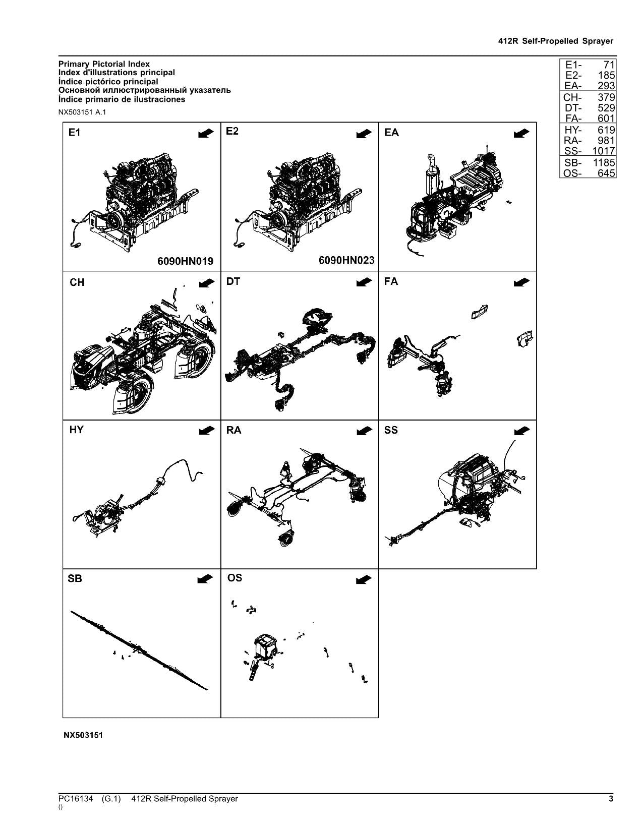 JOHN DEERE 412R SPRAYER PARTS CATALOG MANUAL PC16134