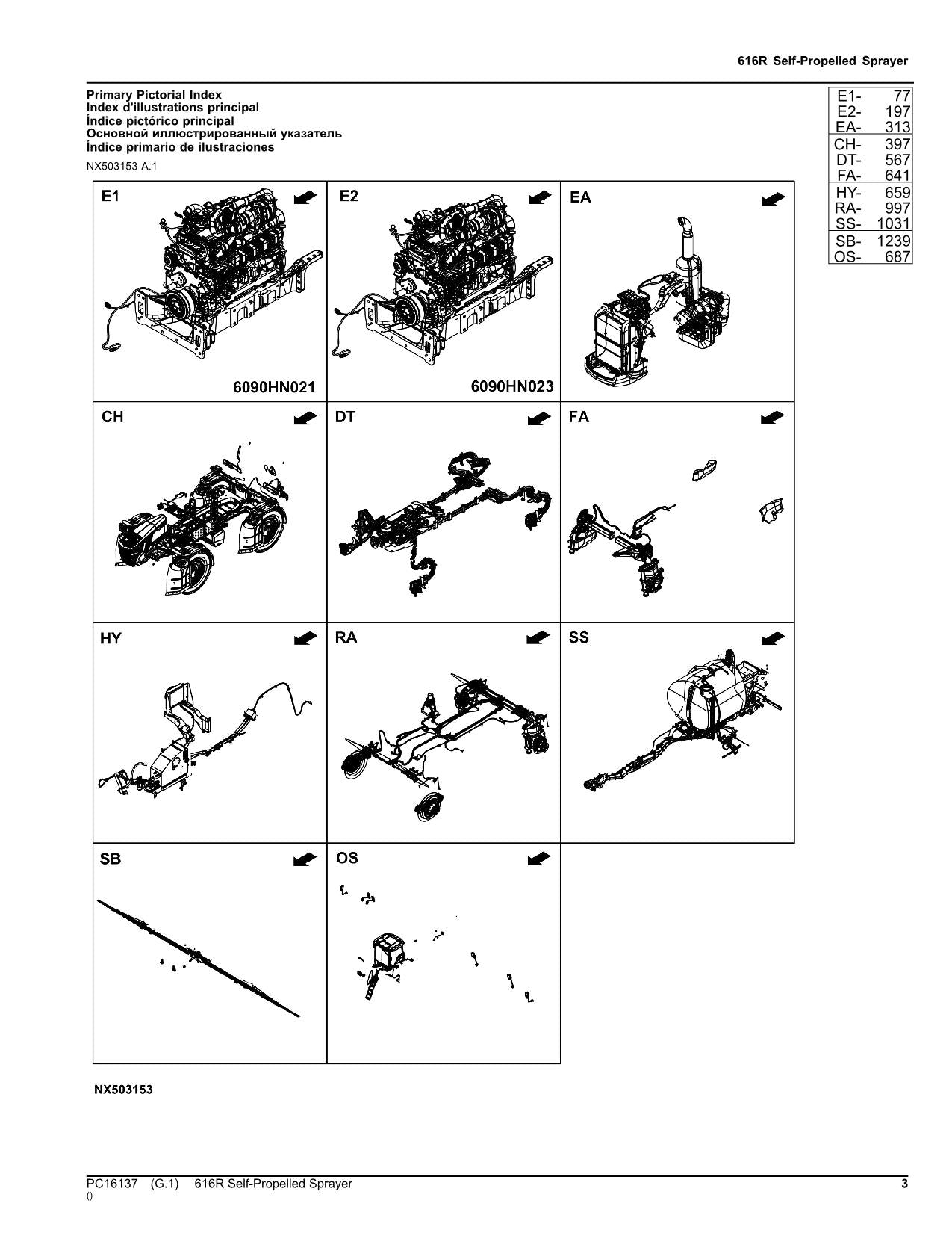 JOHN DEERE 616R SPRAYER PARTS CATALOG MANUAL PC16137