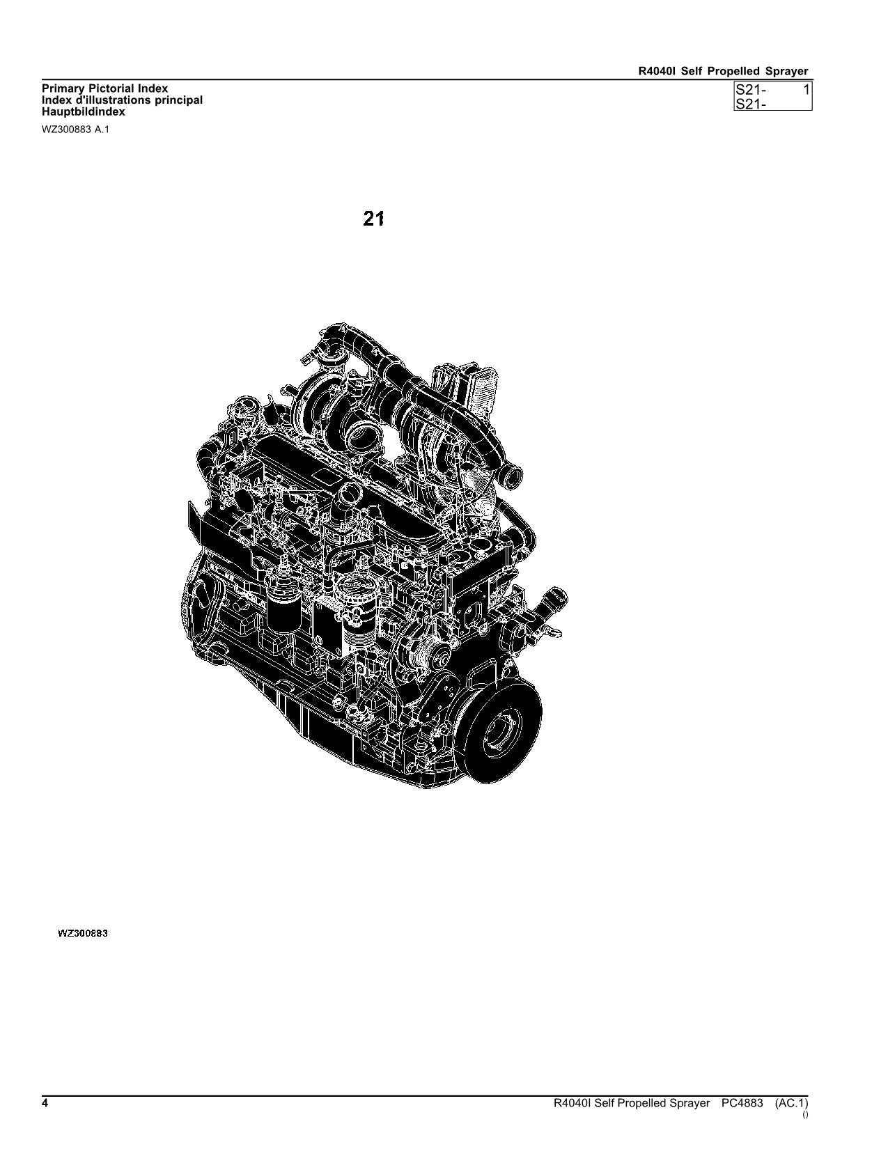 MANUEL DU CATALOGUE DES PIÈCES DU PULVÉRISATEUR JOHN DEERE R4040I PC4883CD