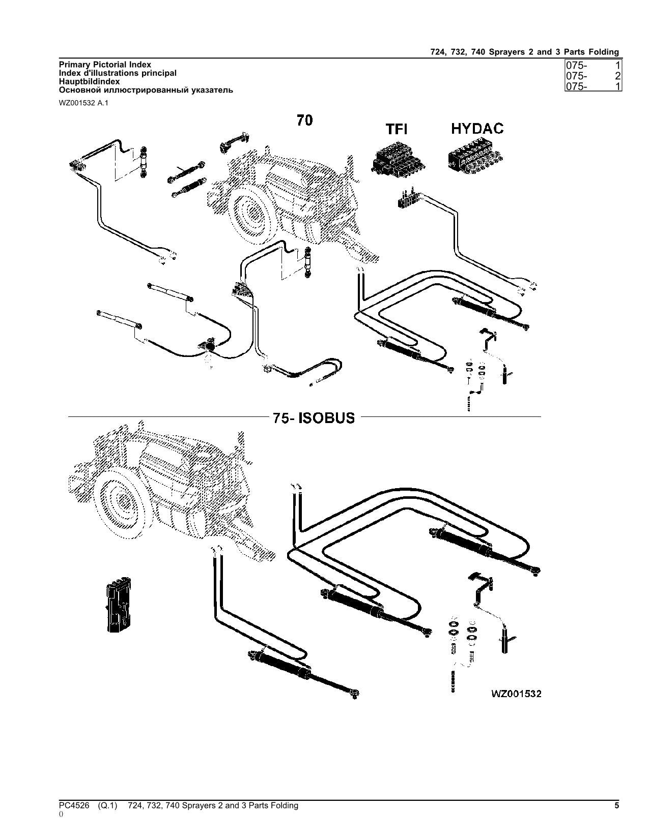 JOHN DEERE 724 732 740 SPRÜHGERÄT-TEILEKATALOGHANDBUCH PC4526