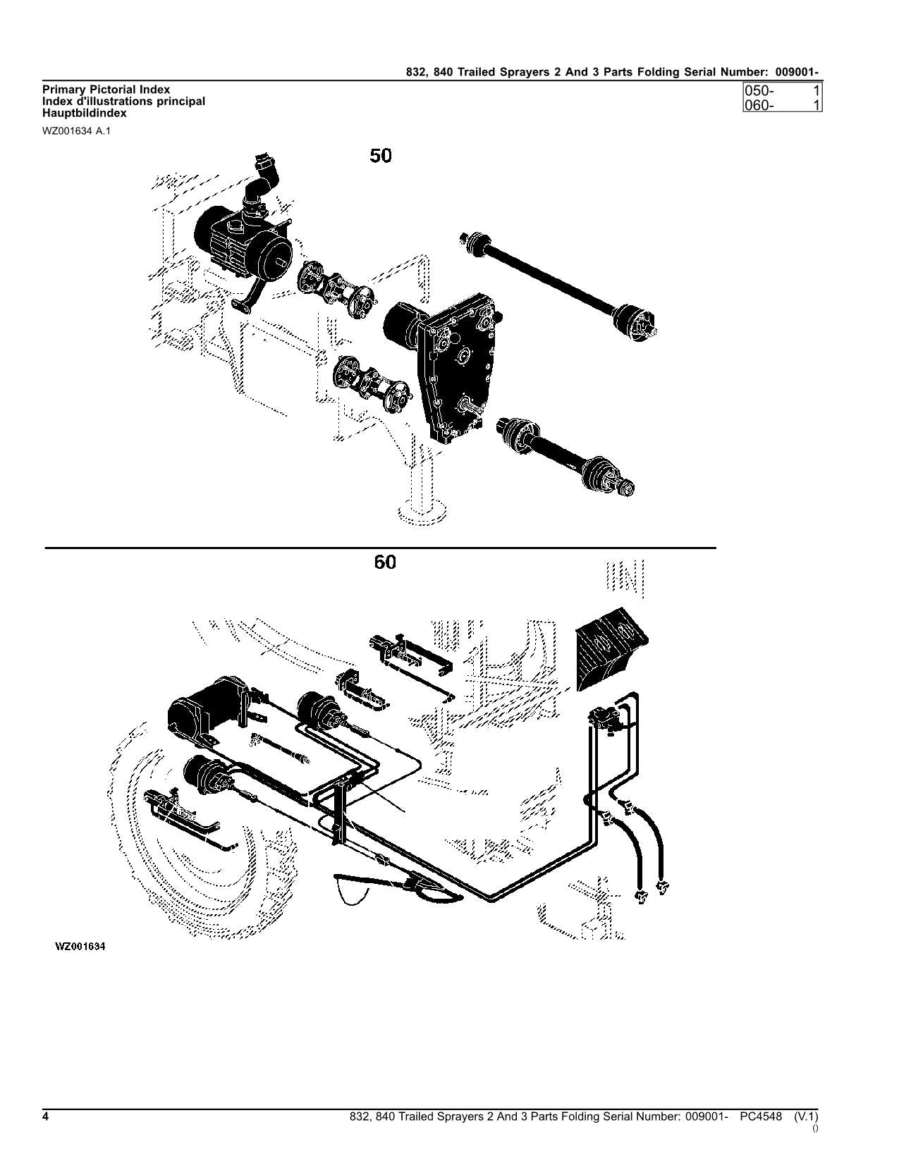 MANUEL DU CATALOGUE DES PIÈCES DU PULVÉRISATEUR JOHN DEERE 832 840 PC4548