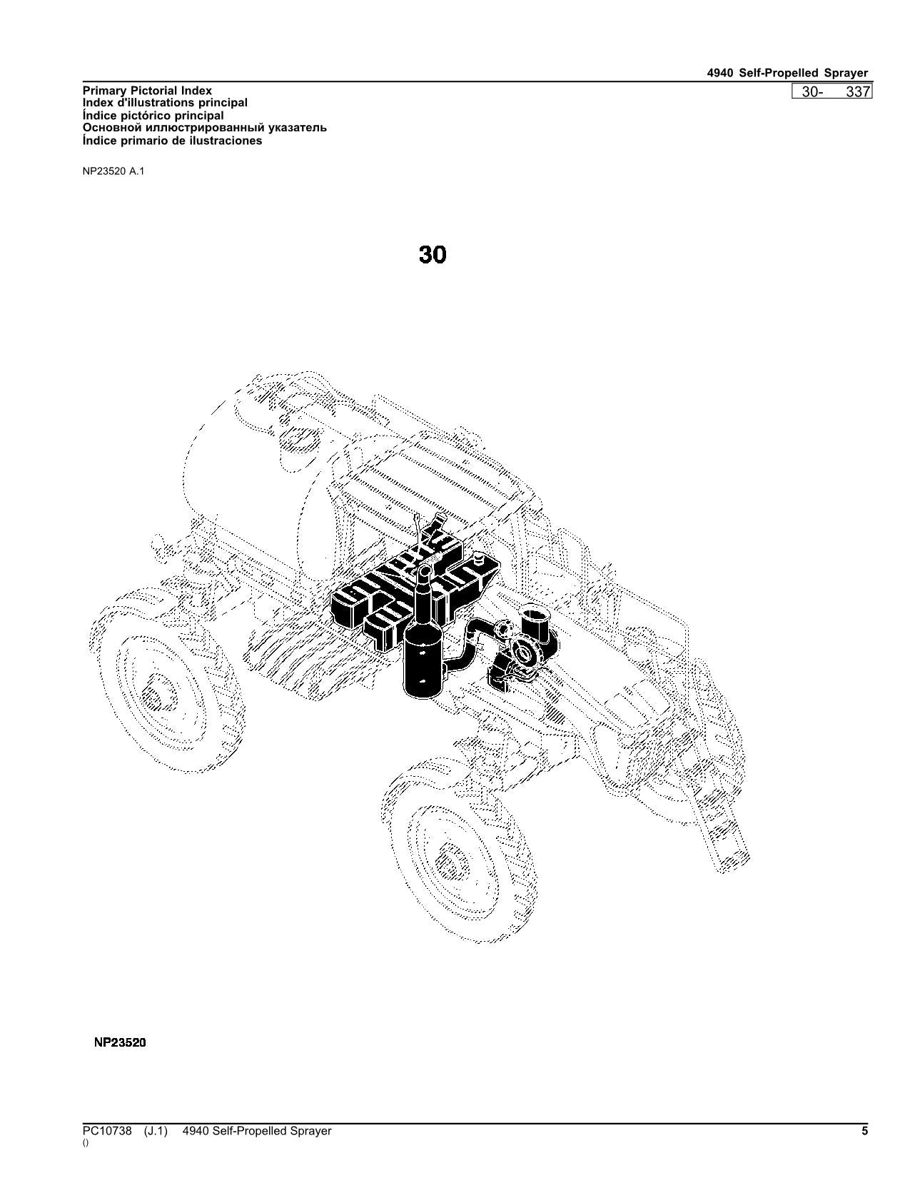 JOHN DEERE 4940 SPRÜHGERÄT-TEILEKATALOGHANDBUCH PC10738