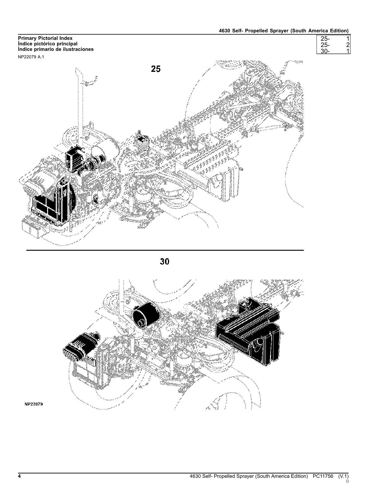 JOHN DEERE 4630 SPRAYER PARTS CATALOG MANUAL PC11756