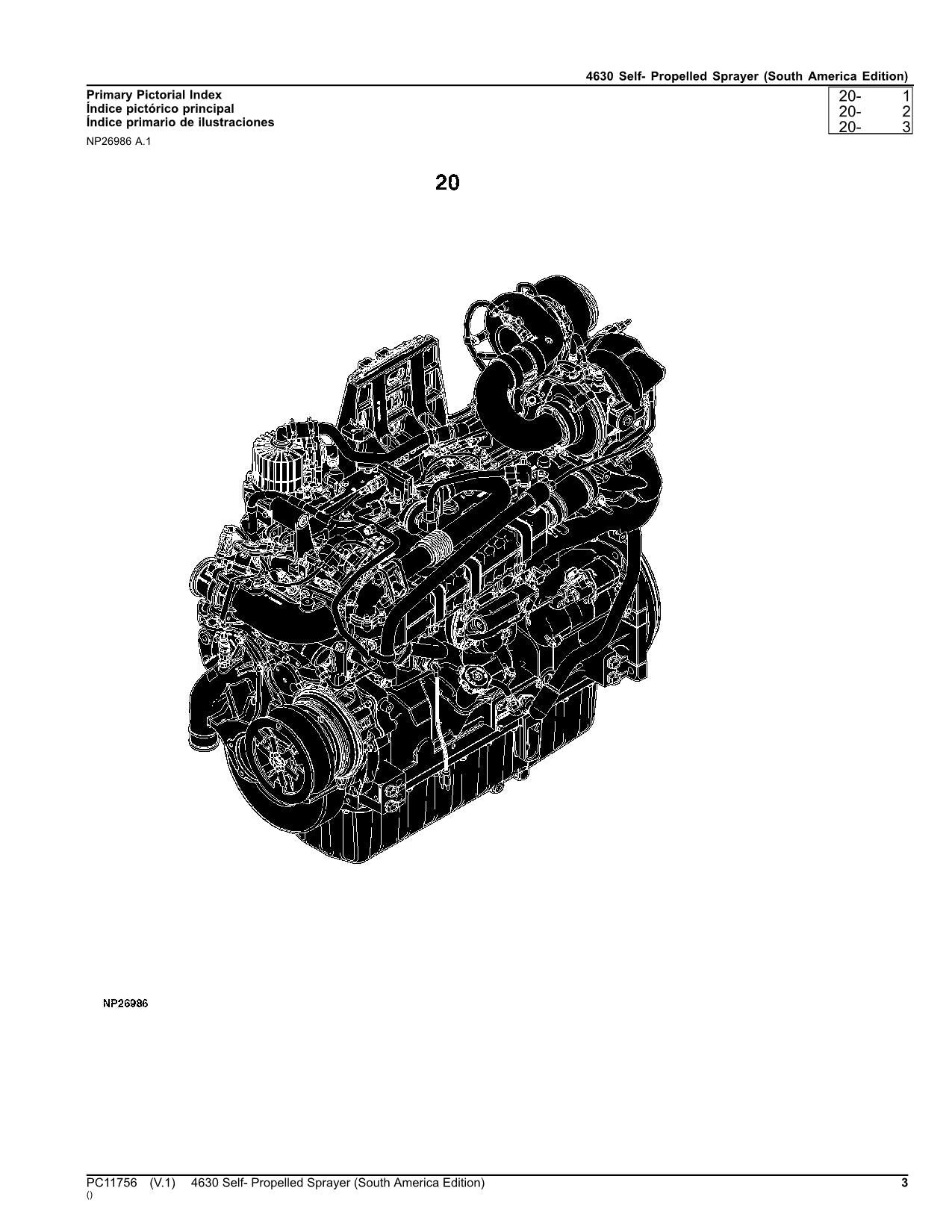 JOHN DEERE 4630 SPRAYER PARTS CATALOG MANUAL PC11756