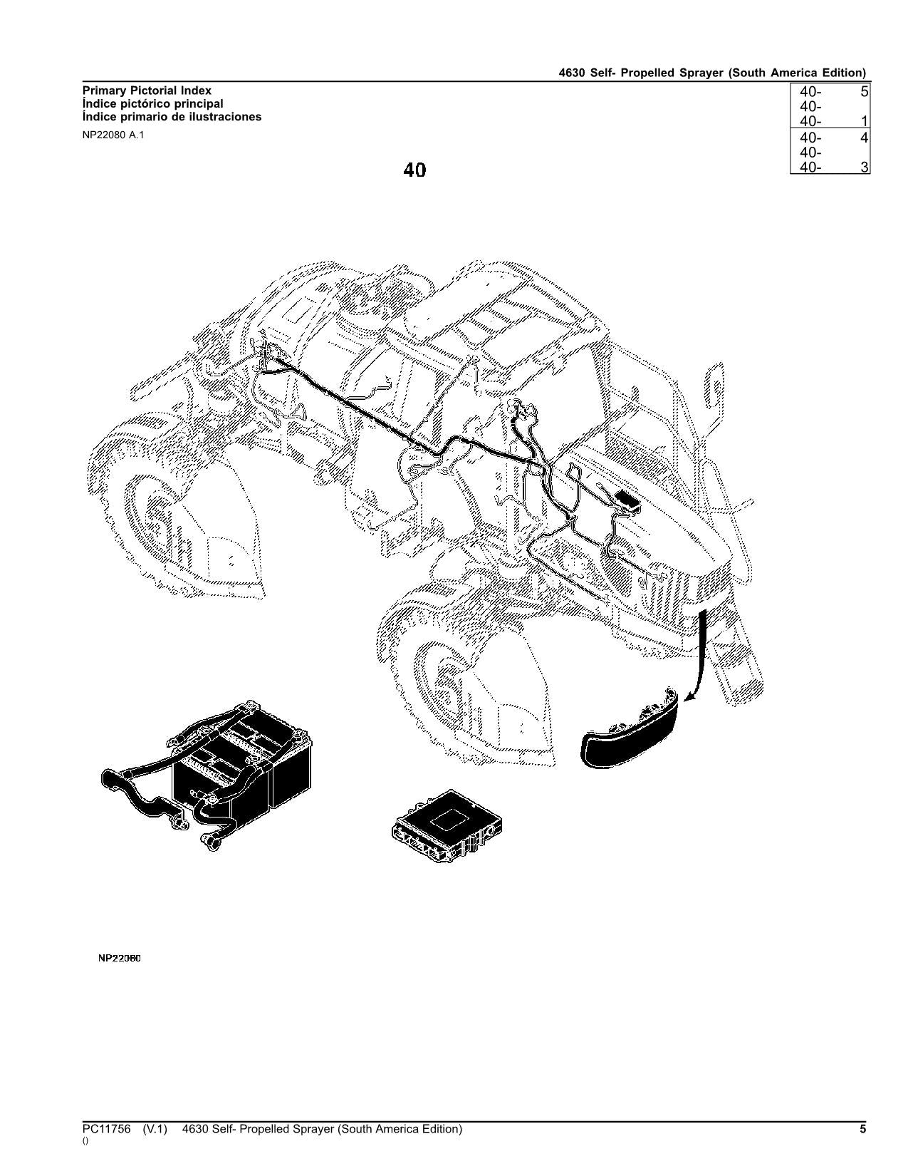 JOHN DEERE 4630 SPRAYER PARTS CATALOG MANUAL PC11756