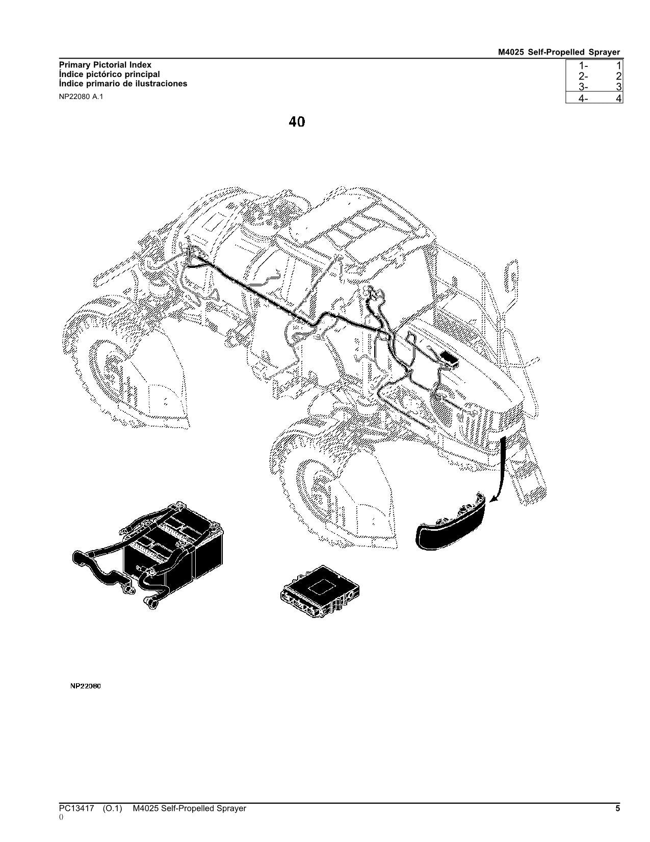 JOHN DEERE M4025 SPRAYER PARTS CATALOG MANUAL PC13417