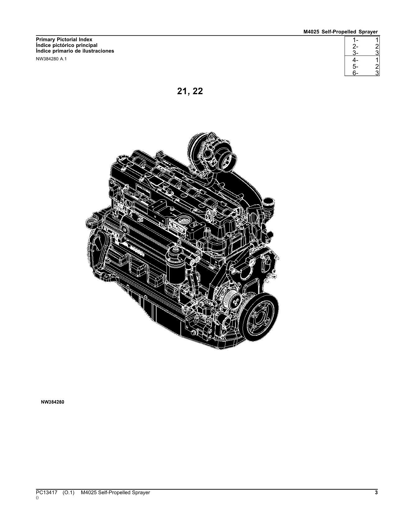 JOHN DEERE M4025 SPRAYER PARTS CATALOG MANUAL PC13417