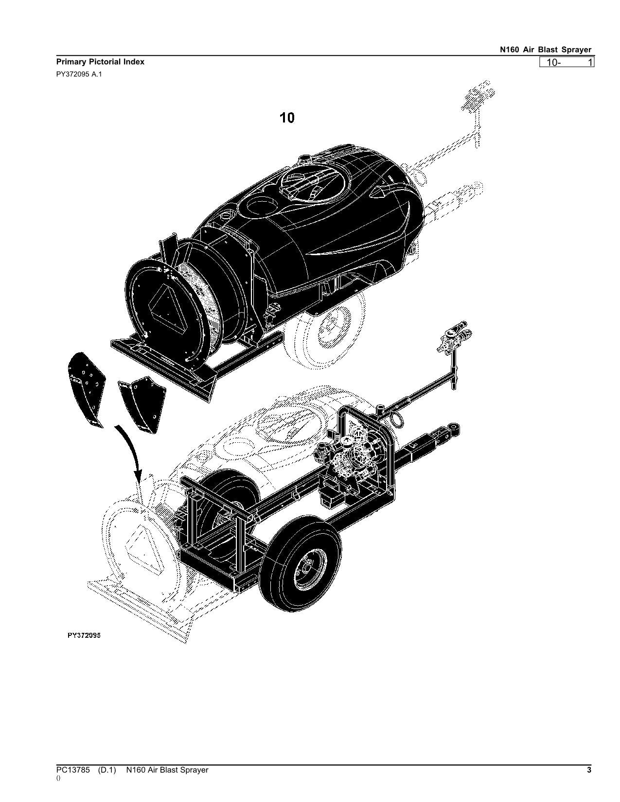 MANUEL DU CATALOGUE DES PIÈCES DU PULVÉRISATEUR JOHN DEERE N160 PC13785