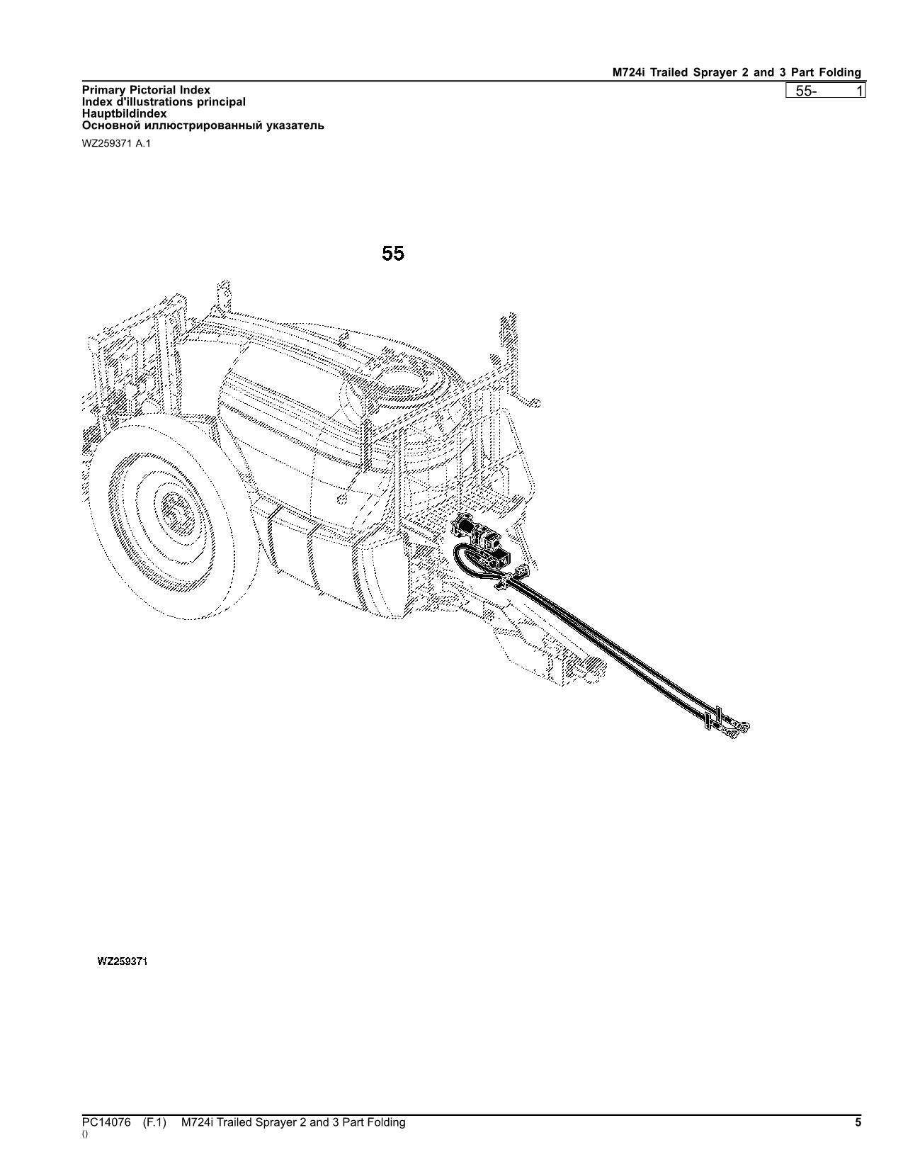 MANUEL DU CATALOGUE DES PIÈCES DU PULVÉRISATEUR JOHN DEERE M724i PC14076