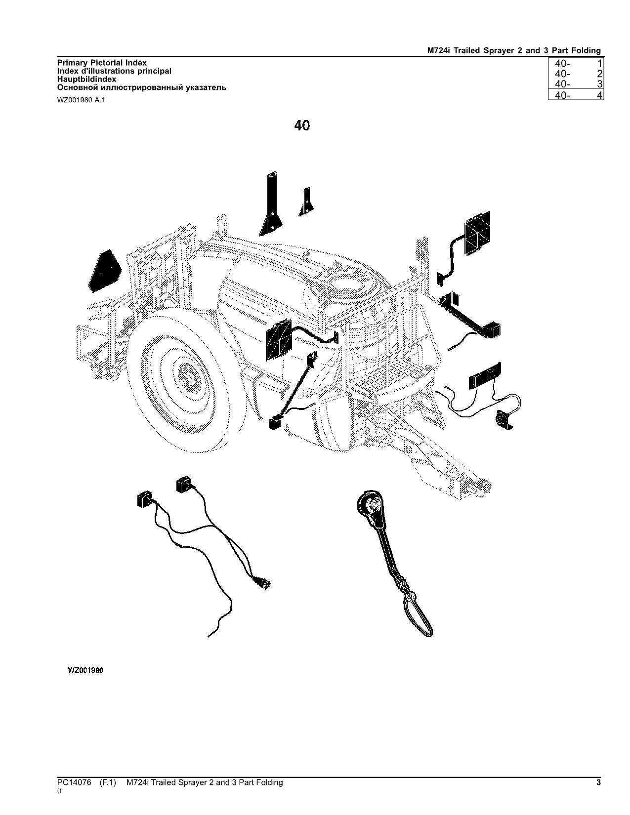 MANUEL DU CATALOGUE DES PIÈCES DU PULVÉRISATEUR JOHN DEERE M724i PC14076