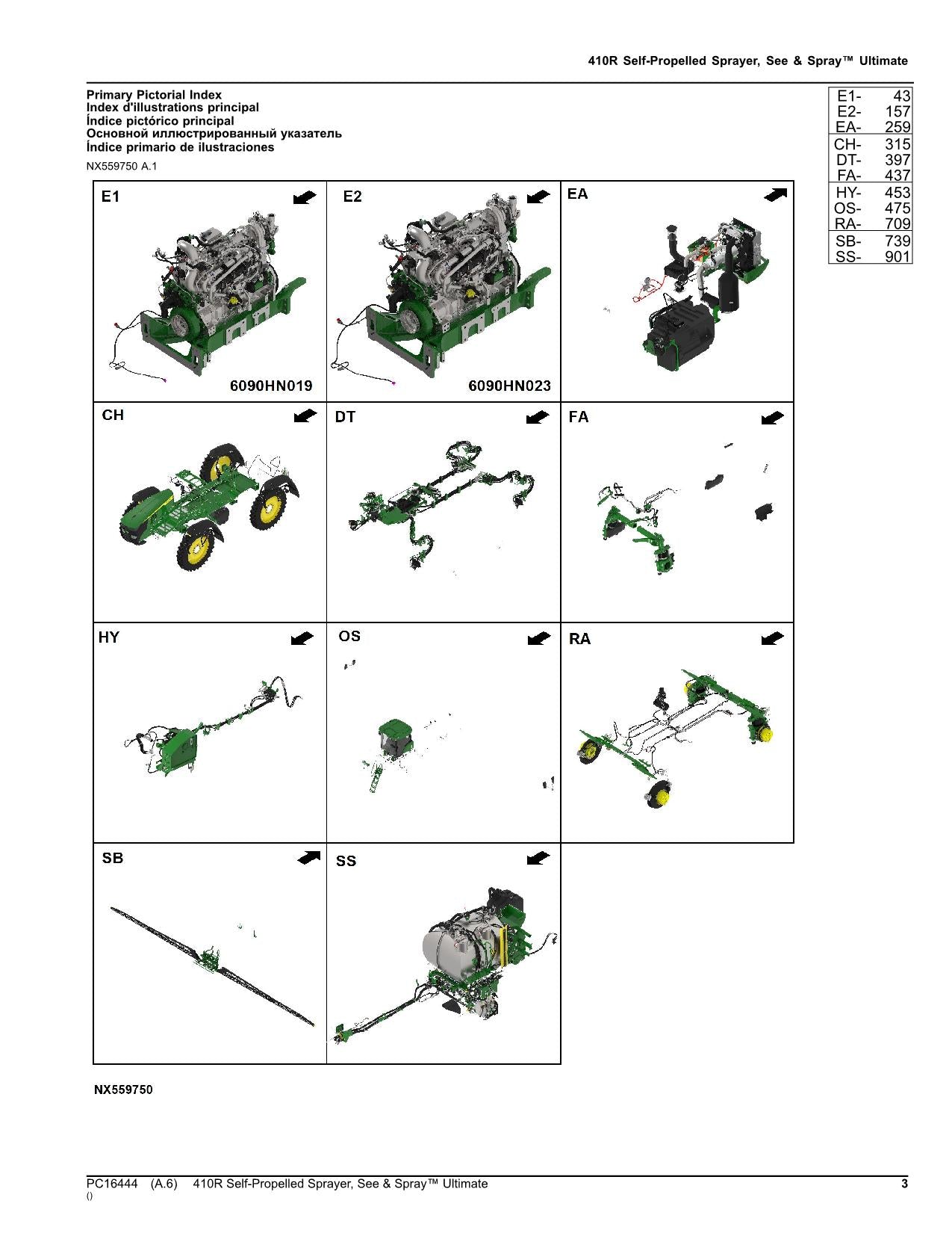 JOHN DEERE 410R SPRAYER PARTS CATALOG MANUAL PC16444