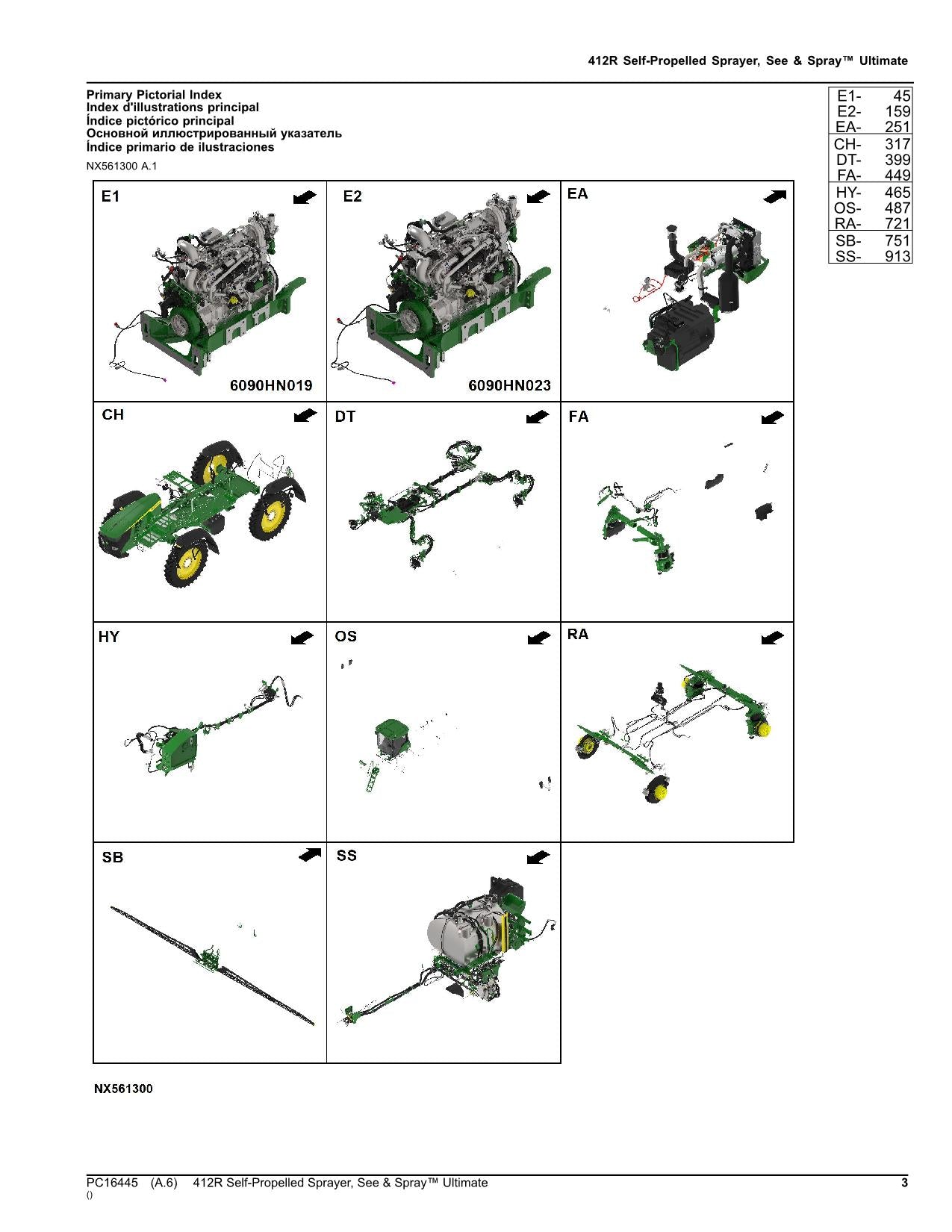 JOHN DEERE 412R SPRAYER PARTS CATALOG MANUAL PC16445