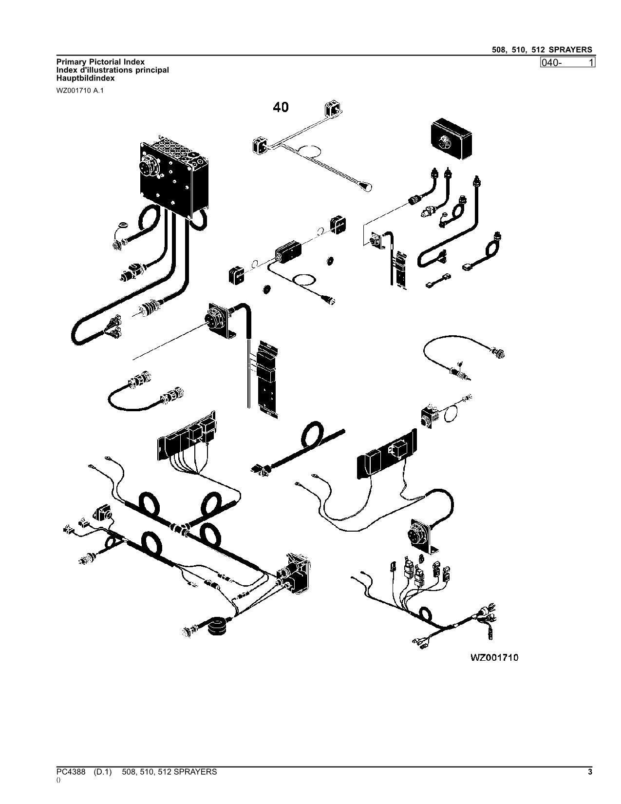 JOHN DEERE 508  510  512 SPRAYER PARTS CATALOG MANUAL PC4388