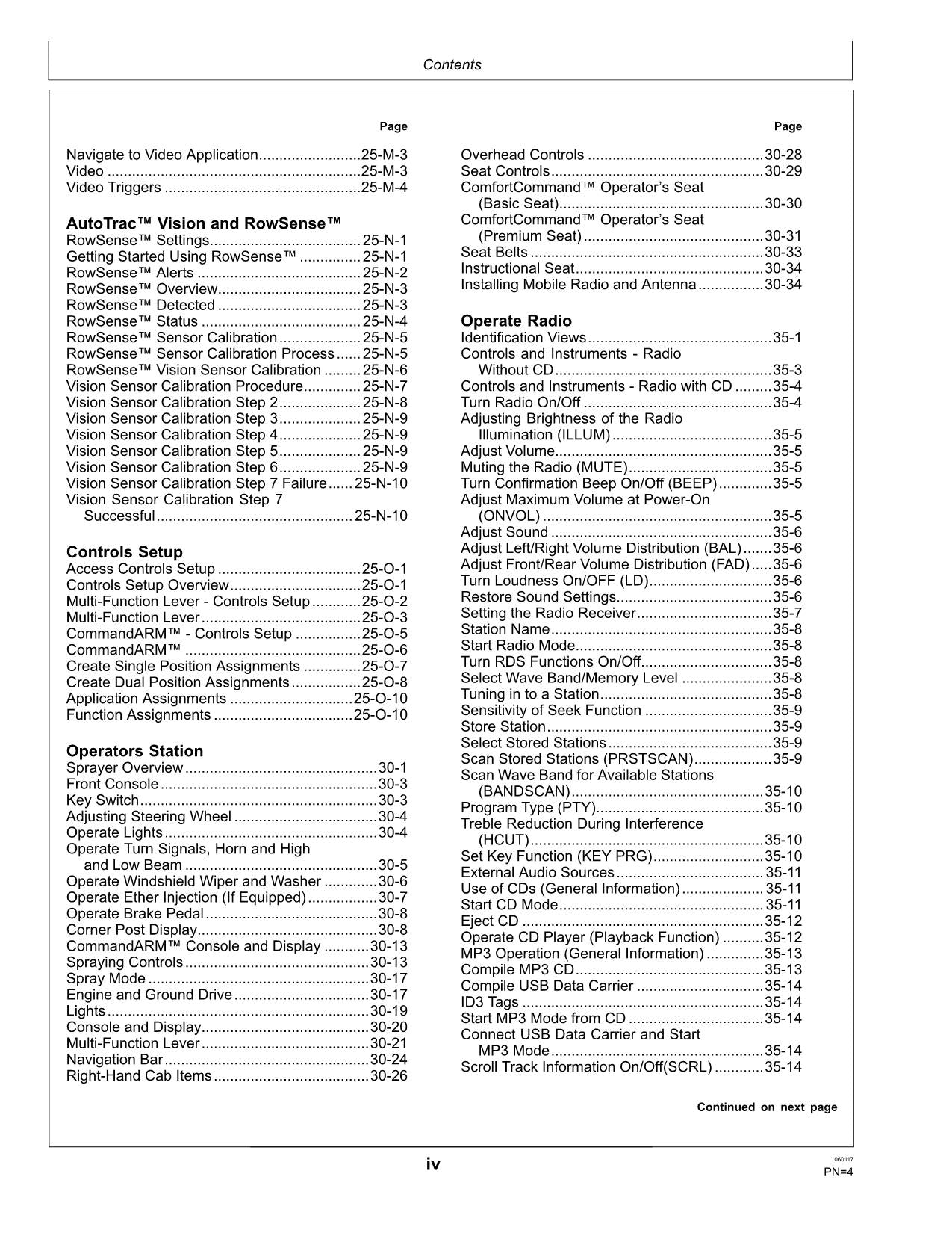 JOHN DEERE R4023 SPRAYER OPERATORS MANUAL serial 180001