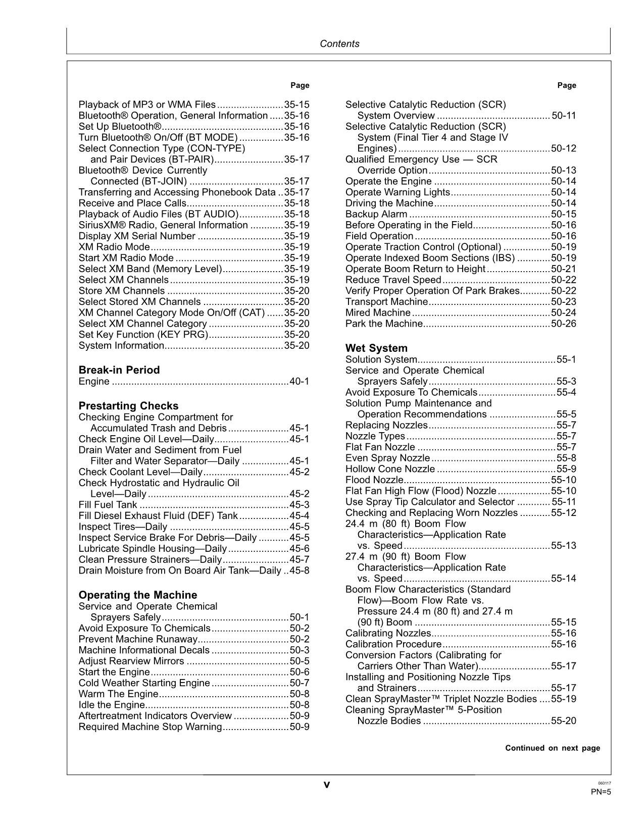 JOHN DEERE R4023 SPRAYER OPERATORS MANUAL serial 180001