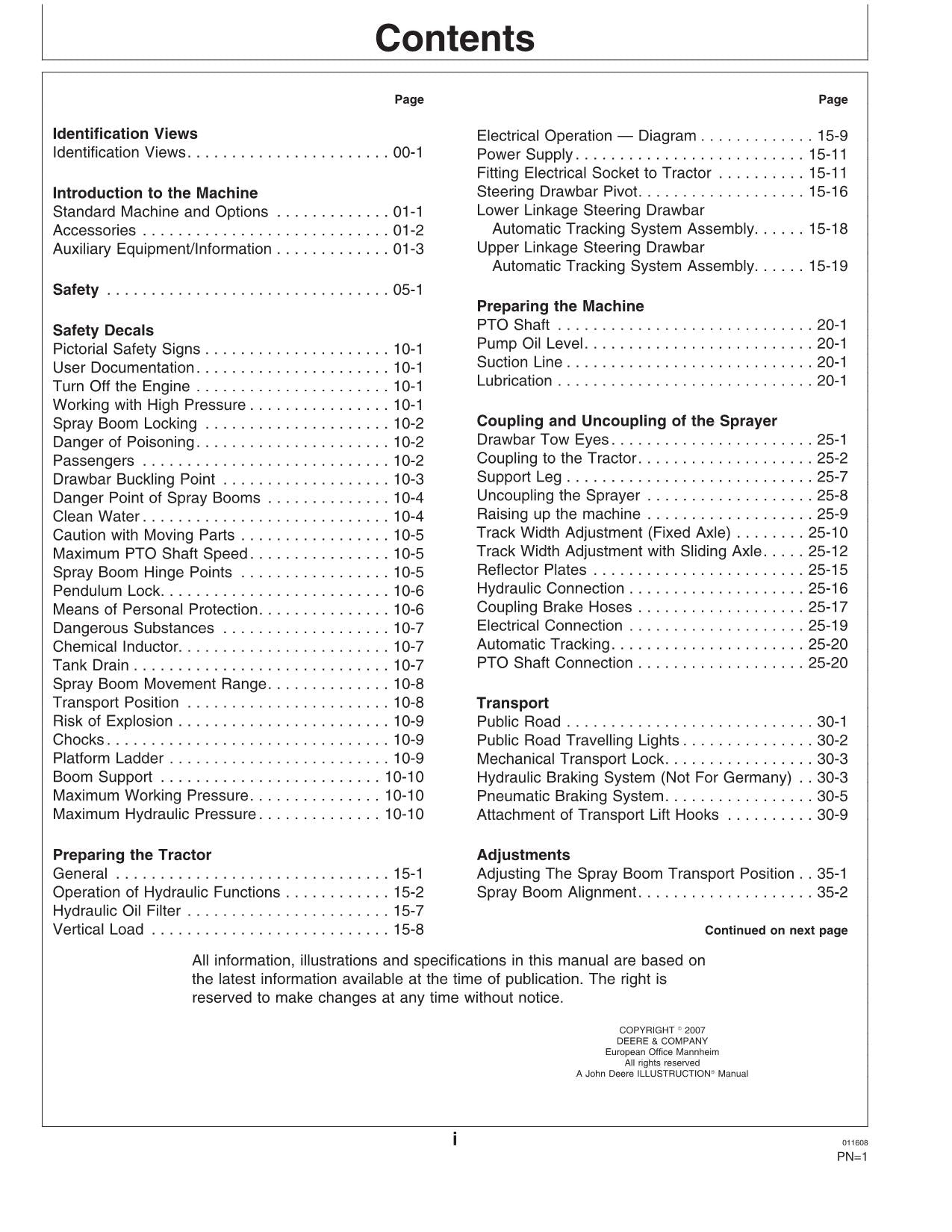 JOHN DEERE 724i 732i 740i SPRAYER OPERATORS MANUAL