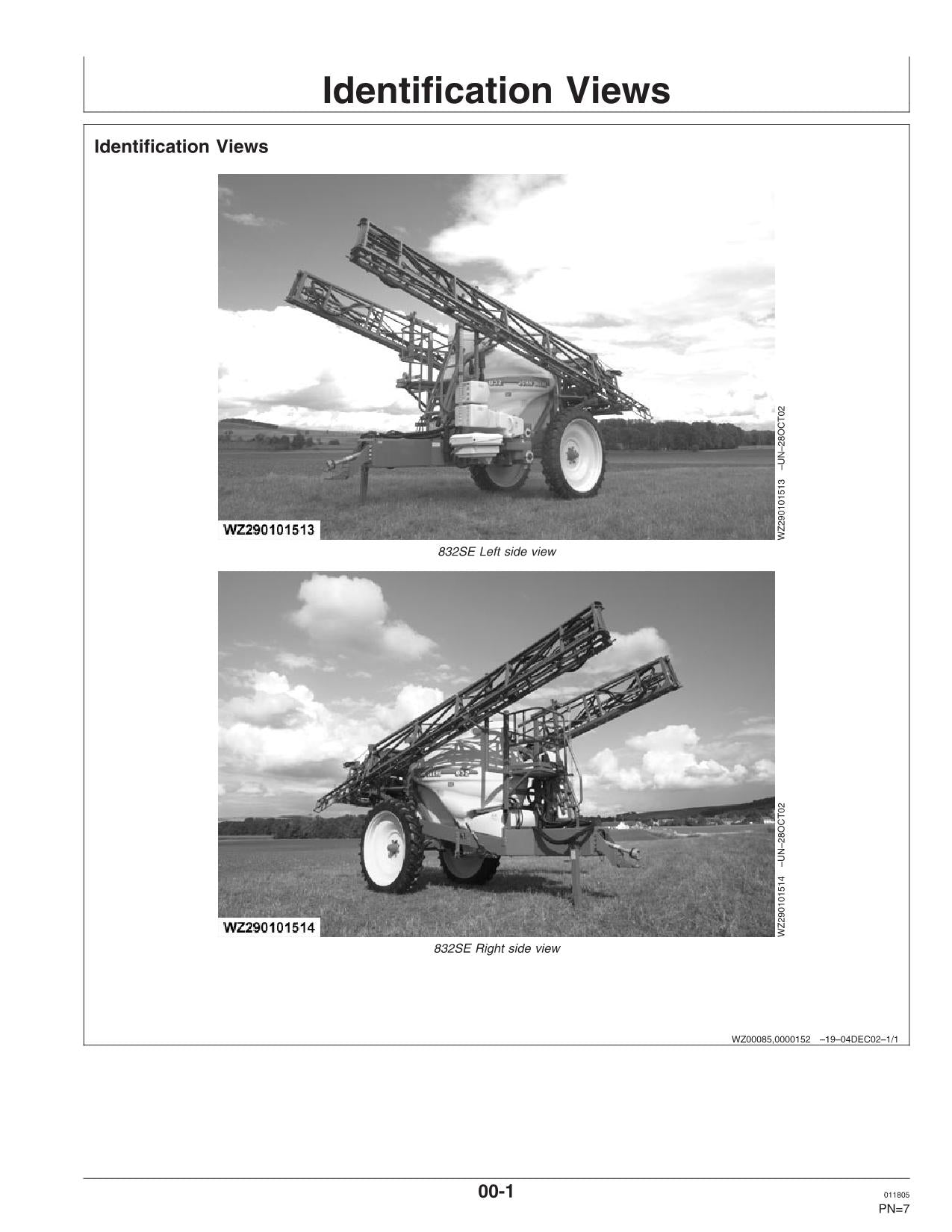 JOHN DEERE 824SE  832SE SPRAYER OPERATORS MANUAL