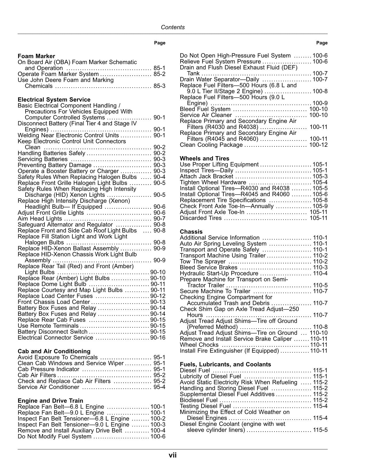 JOHN DEERE R4030  R4060  R4045  R4038 SPRAYER OPERATORS MANUAL