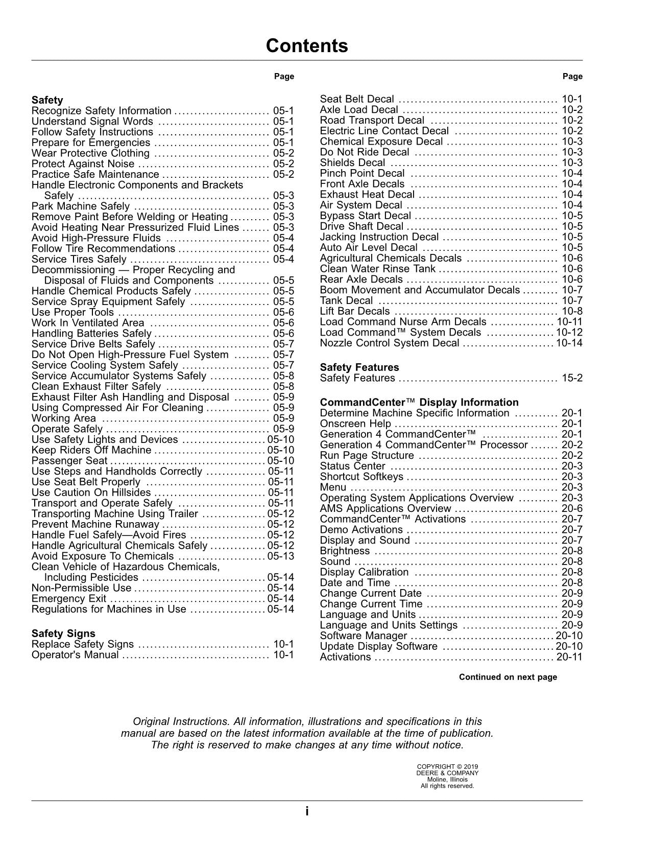 JOHN DEERE R4030  R4038  R4044  R4045  R4060 SPRAYER OPERATORS MANUAL #1