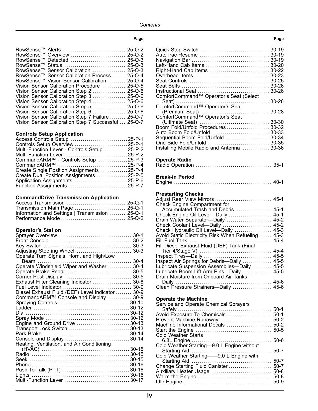 JOHN DEERE 400R  408R  410R  412R  600R  612R  616R SPRAYER OPERATORS MANUAL #2