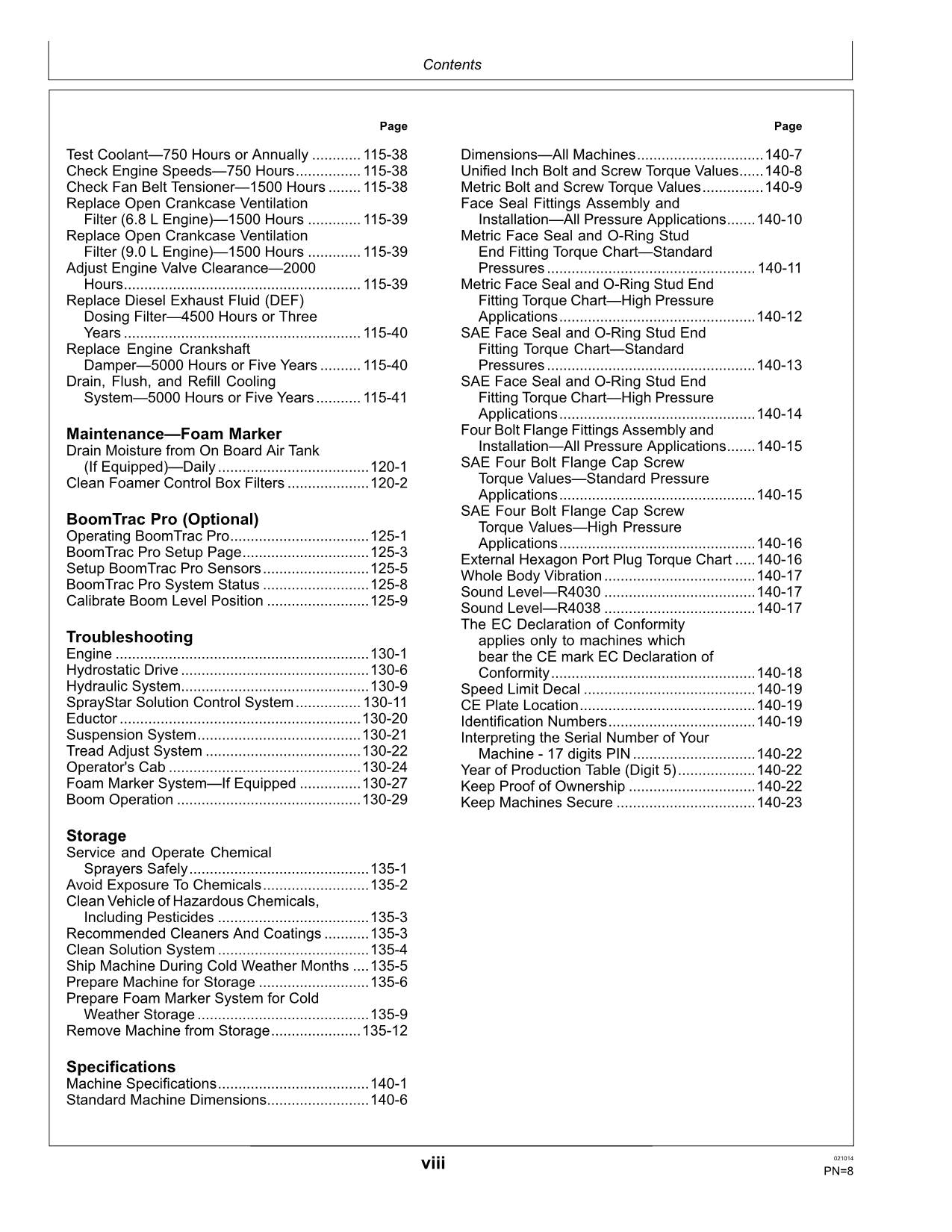 JOHN DEERE R4038 R4030 SPRAYER OPERATORS MANUAL