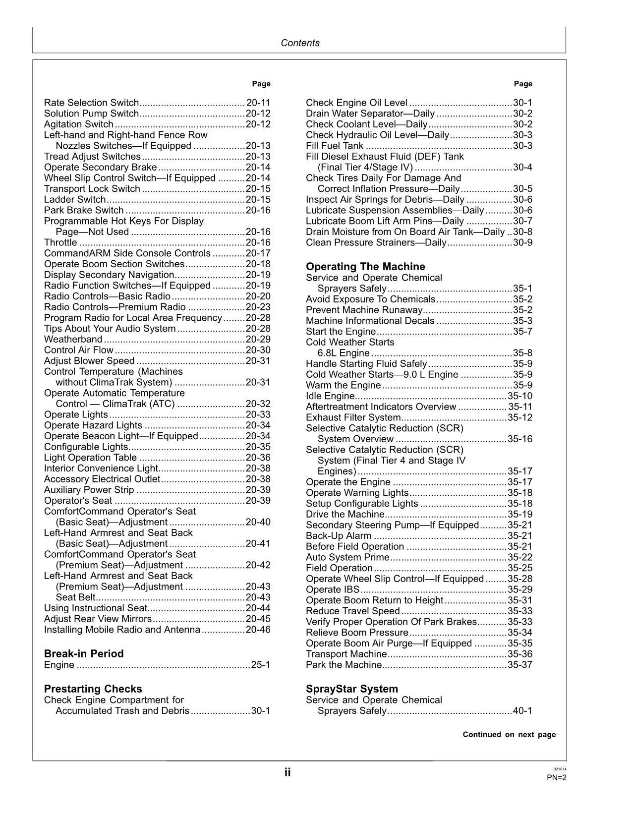 JOHN DEERE R4038 R4030 SPRAYER OPERATORS MANUAL