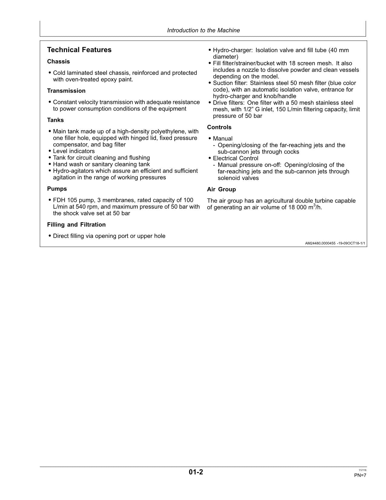 JOHN DEERE C140  C160  C180 SPRAYER OPERATORS MANUAL #1