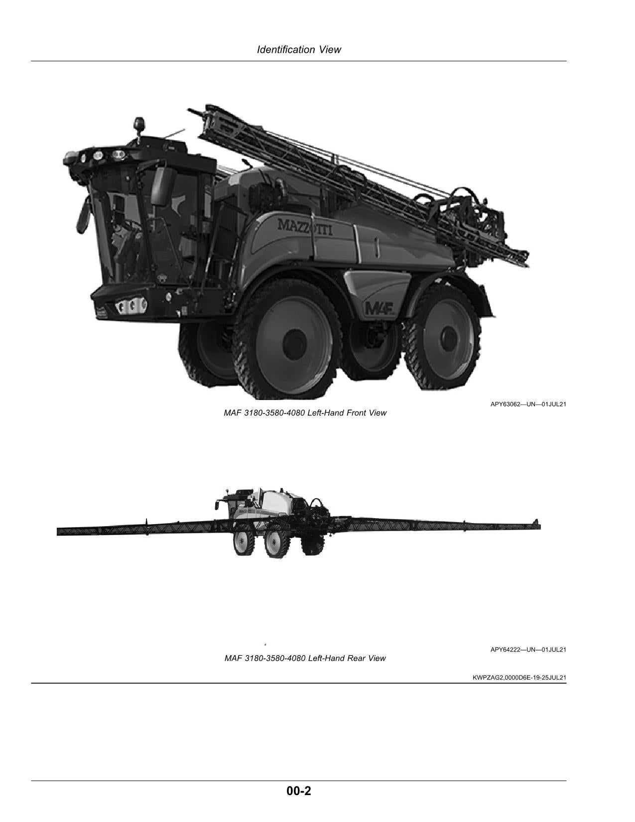 MANUEL D'UTILISATION DU PULVÉRISATEUR JOHN DEERE MAF 3180 3580 4080