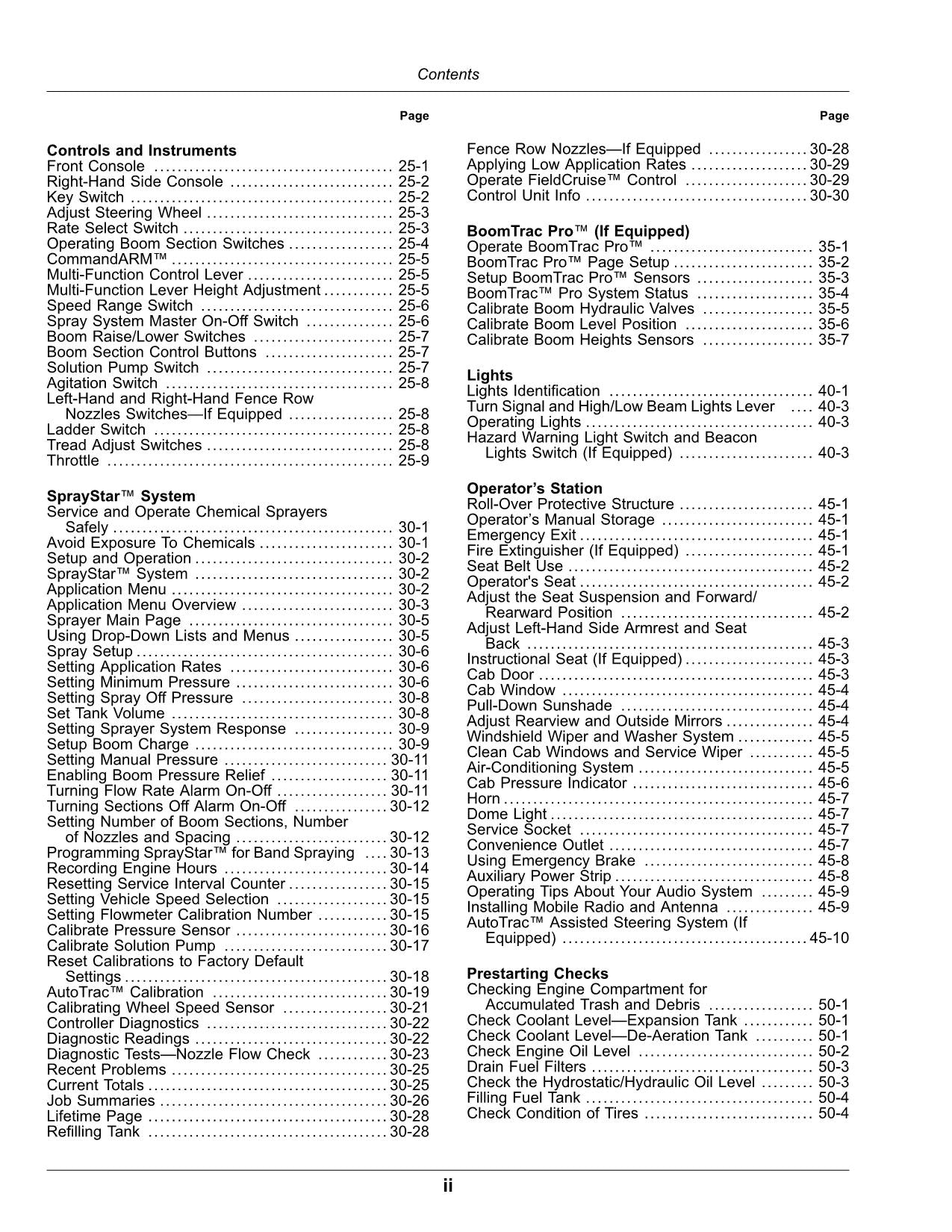 JOHN DEERE M4030  M4040 SPRAYER OPERATORS MANUAL