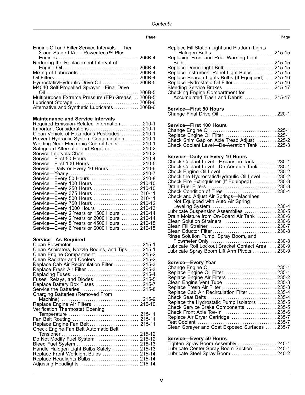 JOHN DEERE M4030  M4040 SPRAYER OPERATORS MANUAL