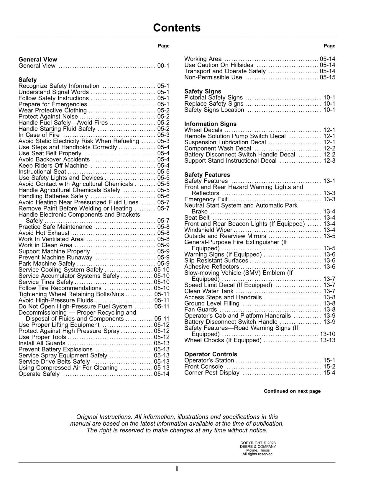 JOHN DEERE M4040  M4030  M4025 SPRAYER OPERATORS MANUAL