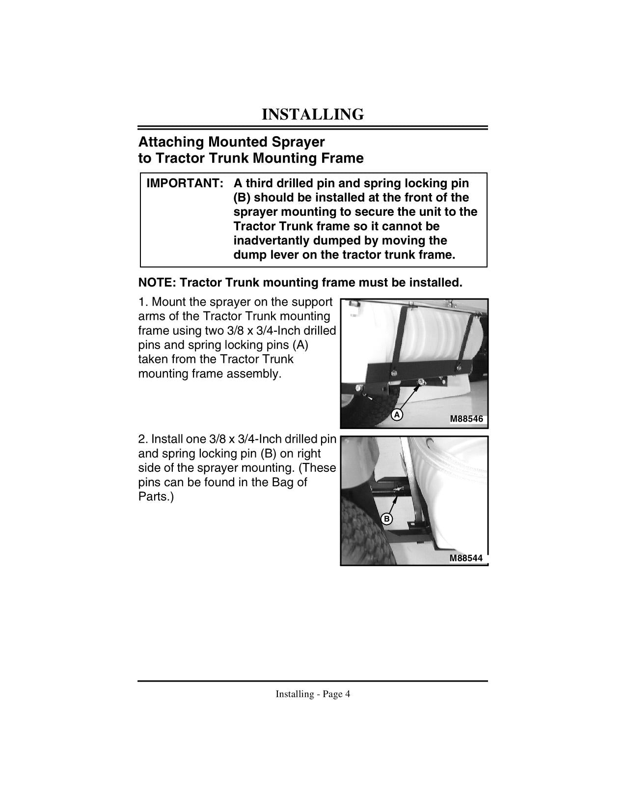 JOHN DEERE 25 15 GALLON SPRAYER OPERATORS MANUAL #1