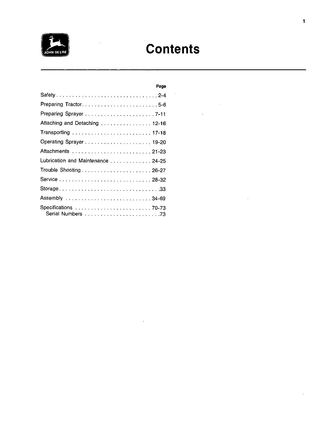 JOHN DEERE 210 220 3010 4010 2640 2940 2040 3020 2520 SPRAYER OPERATORS MANUAL